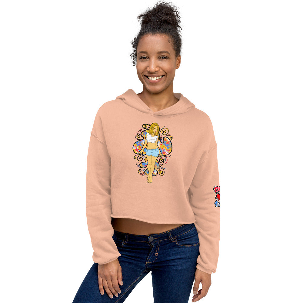 Bee Anime Style Women's Fleece Crop Hoodie