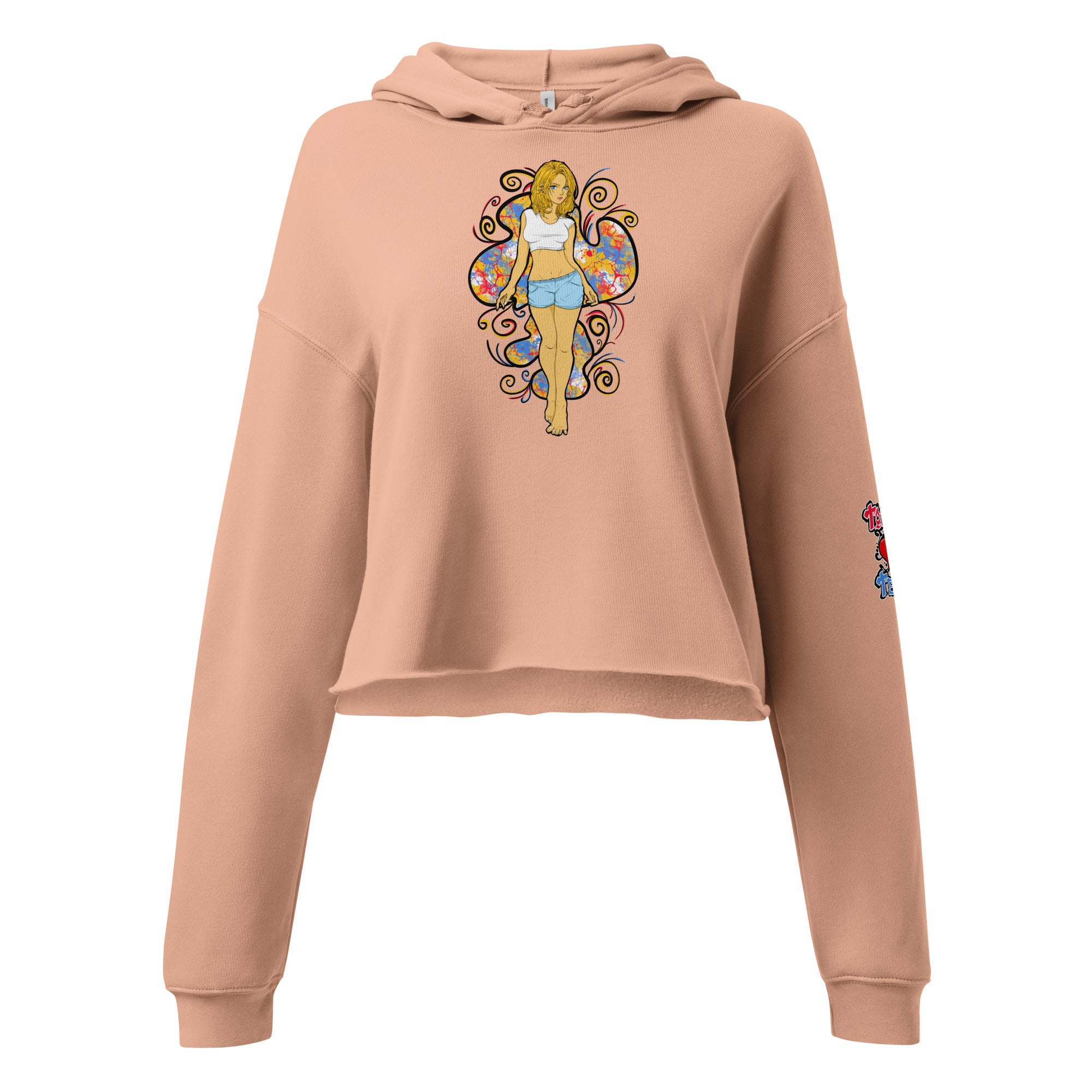 Bee Anime Style Women's Fleece Crop Hoodie