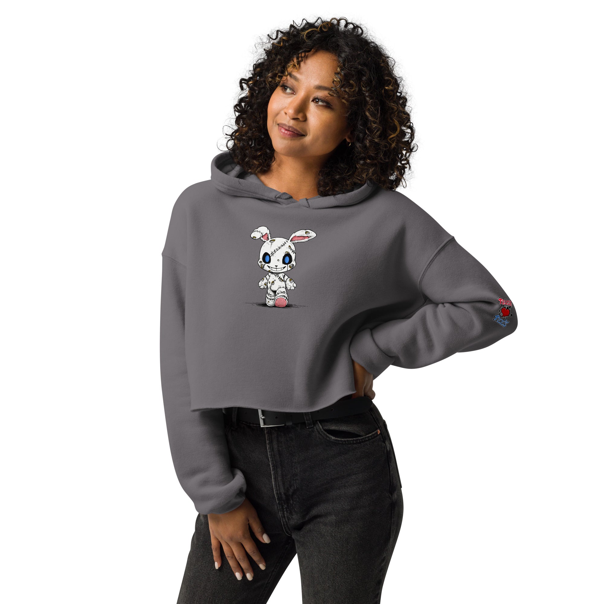 Zombie Bunny Women's Fleece Crop Hoodie