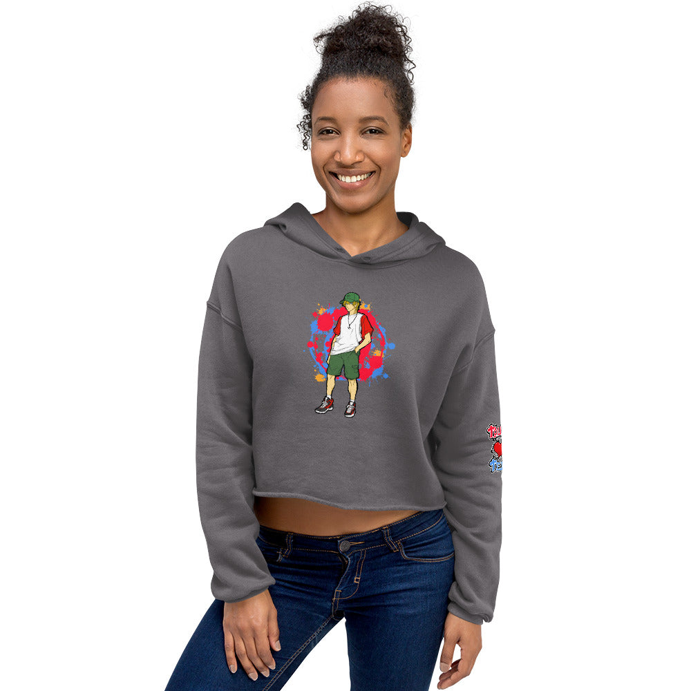 H. Anime Style Women's Crop Hoodie