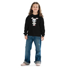 Zombie Bunny Youth Girls Crewneck Sweatshirt