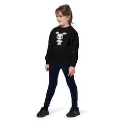 Zombie Bunny Youth Girls Crewneck Sweatshirt