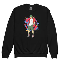 H. Anime Style Youth Boys Crewneck Sweatshirt