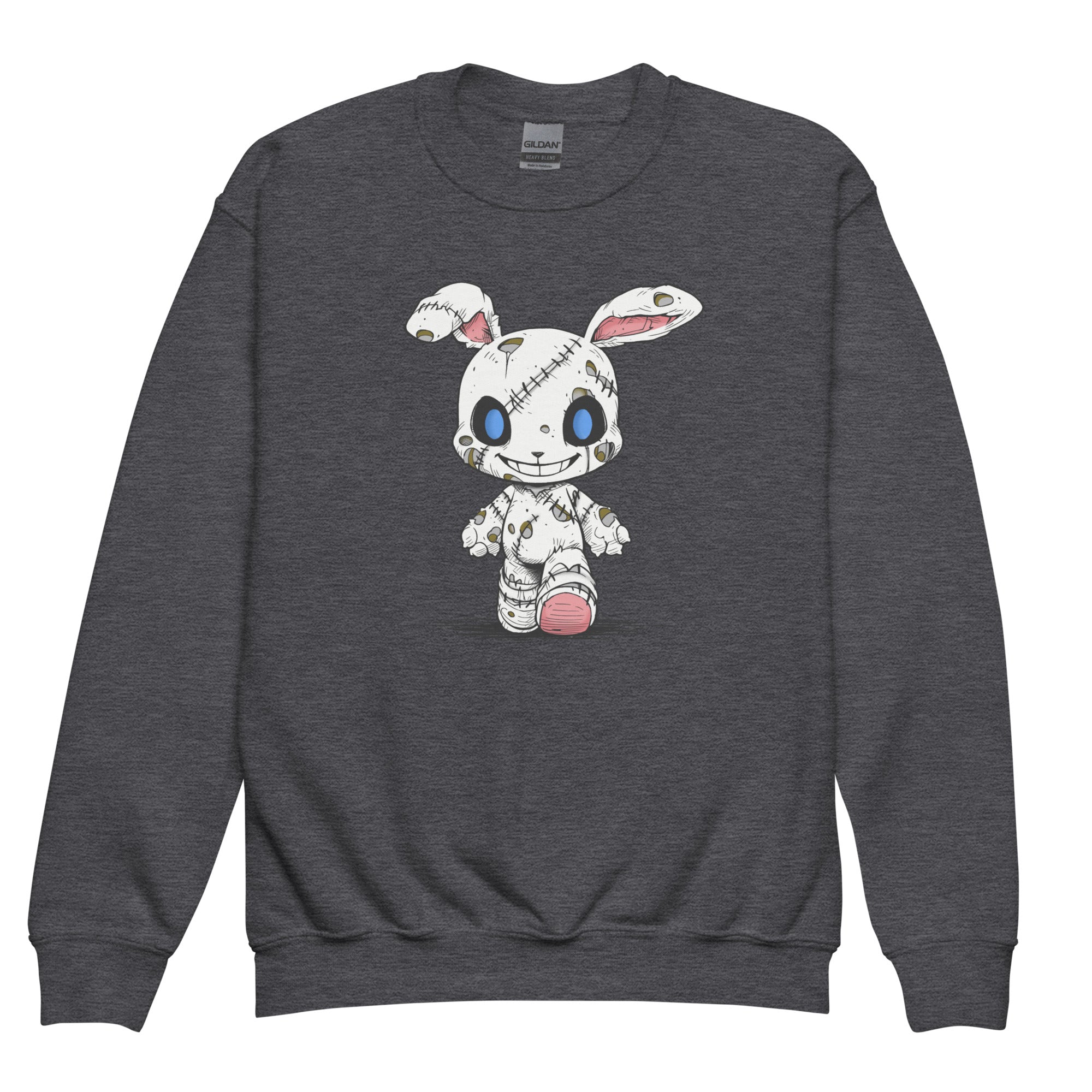 Zombie Bunny Youth Girls Crewneck Sweatshirt