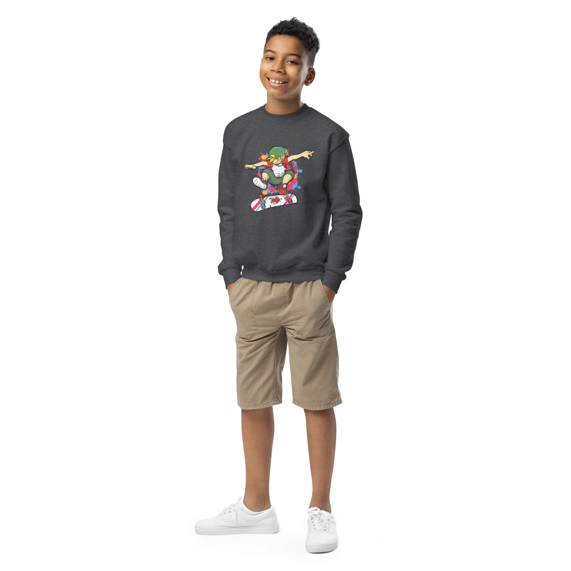 H. Skateboarding Youth Boys Standard Crewneck Sweatshirt