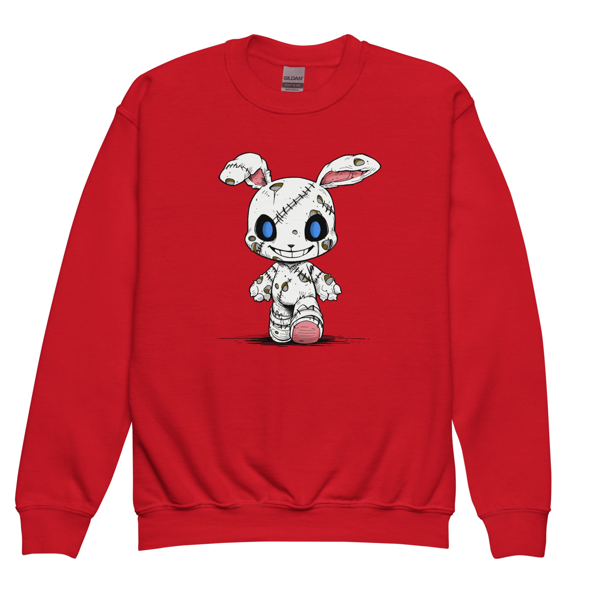 Zombie Bunny Youth Girls Crewneck Sweatshirt