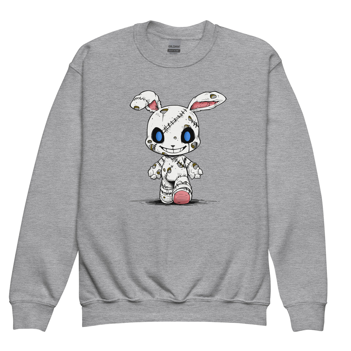 Zombie Bunny Youth Girls Crewneck Sweatshirt