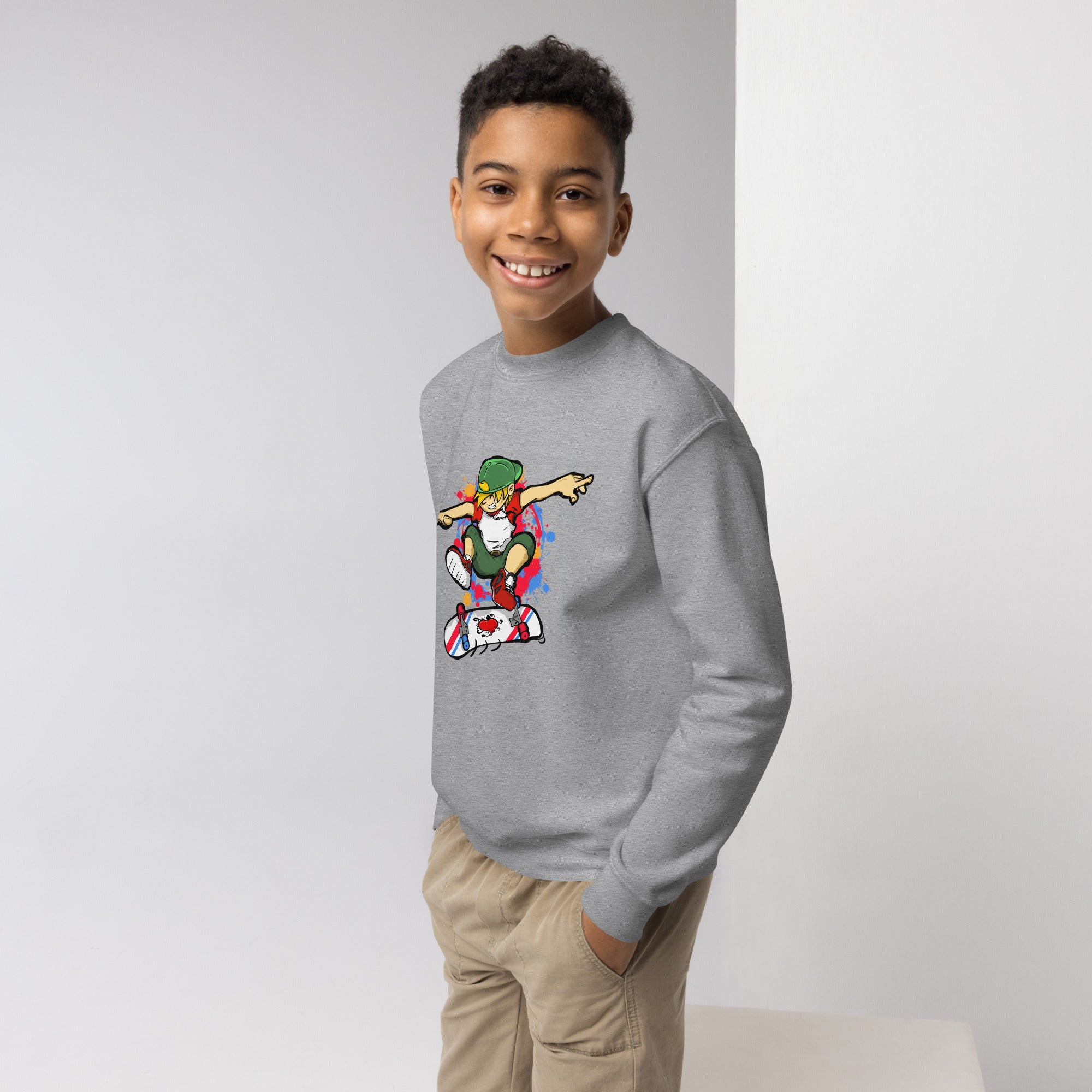 H. Skateboarding Youth Boys Standard Crewneck Sweatshirt