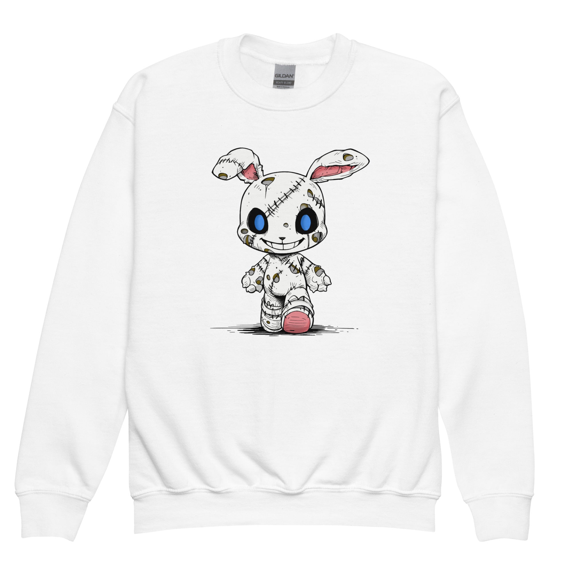 Zombie Bunny Youth Girls Crewneck Sweatshirt