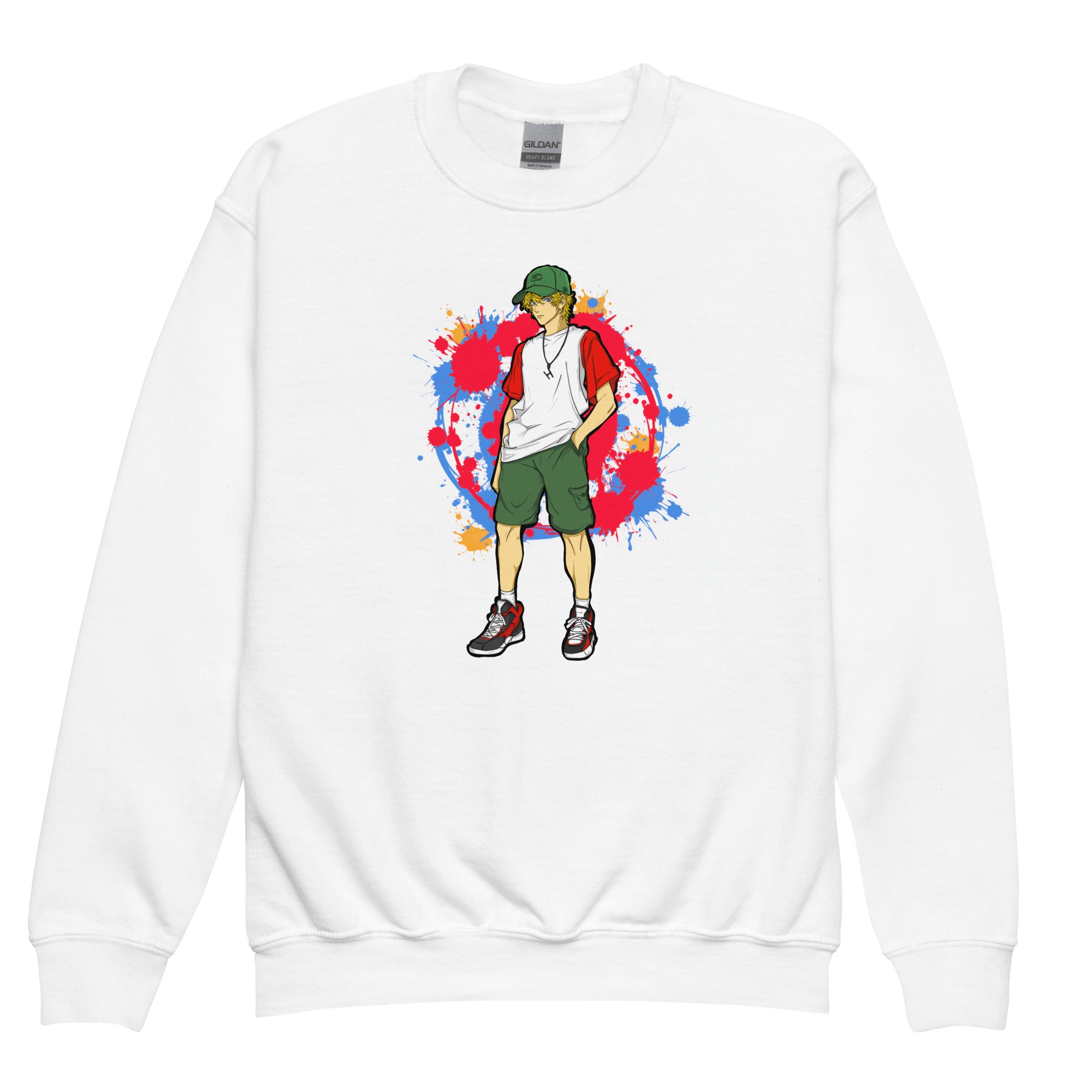 H. Anime Style Youth Boys Crewneck Sweatshirt