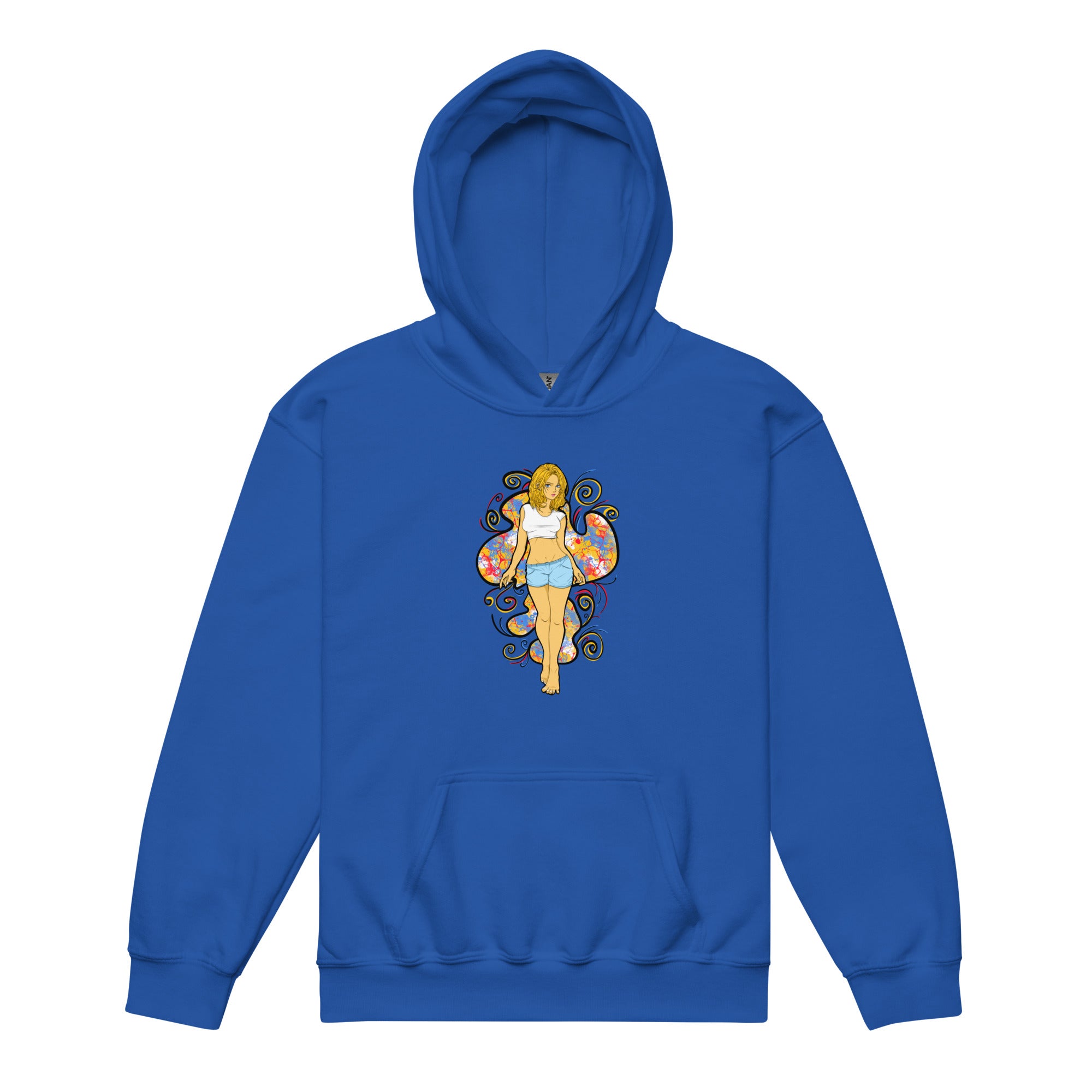 Bee Anime Style Youth Girls Heavy Blend Hoodie