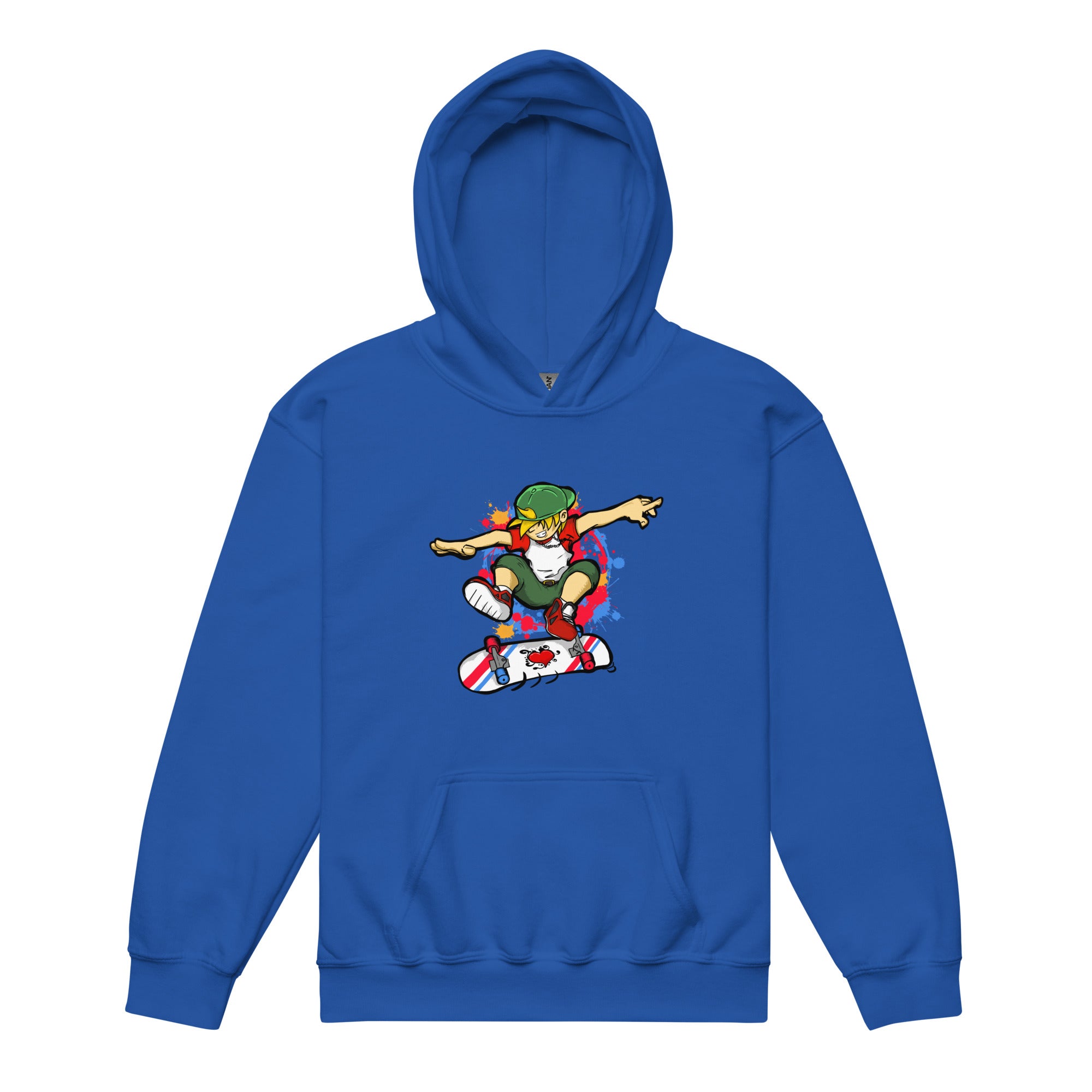 H. Skateboarding Action Pose Youth Boys Heavy Blend Hoodie