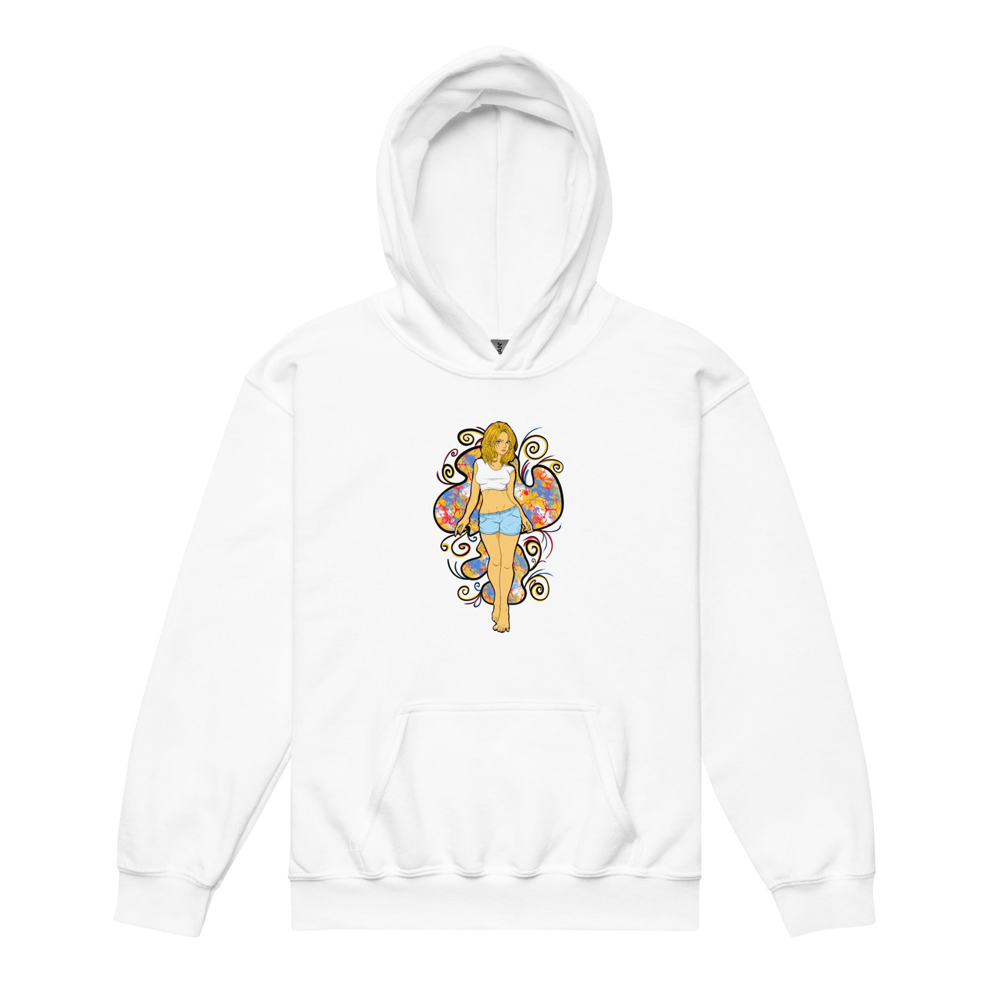 Bee Anime Style Youth Girls Heavy Blend Hoodie