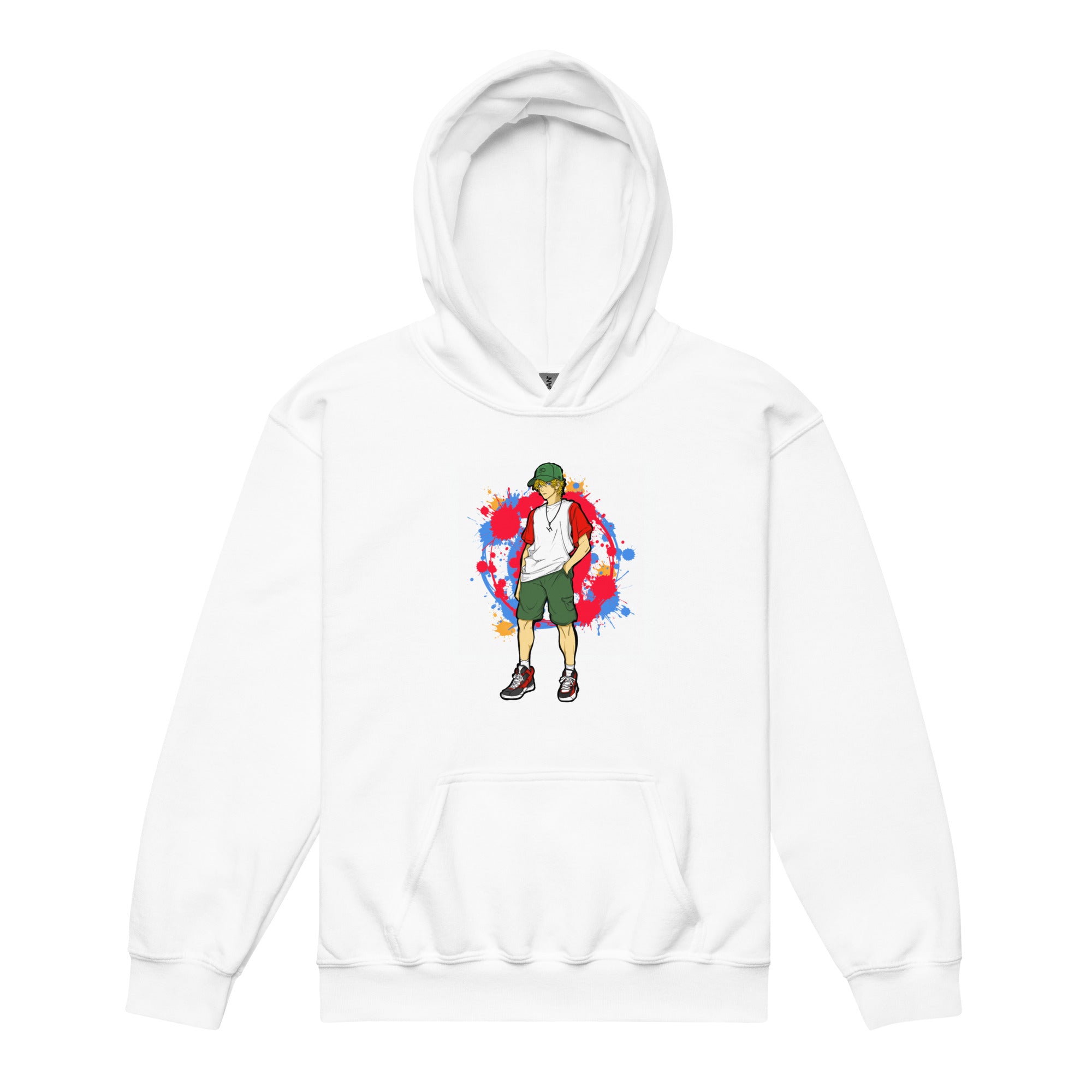 H. Anime Style Youth Boys Heavy Blend Hoodie