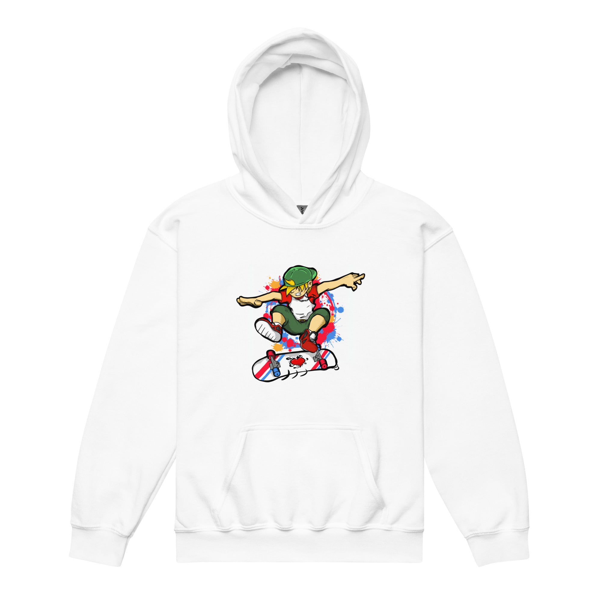 H. Skateboarding Action Pose Youth Boys Heavy Blend Hoodie