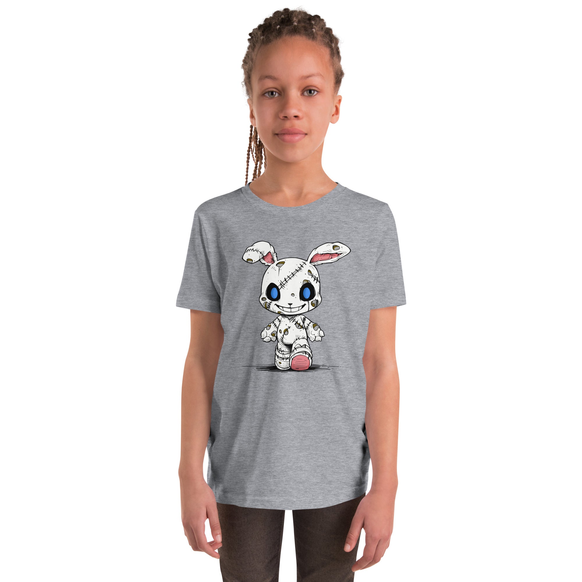 Zombie Bunny Youth Girls Short Sleeve T-Shirt