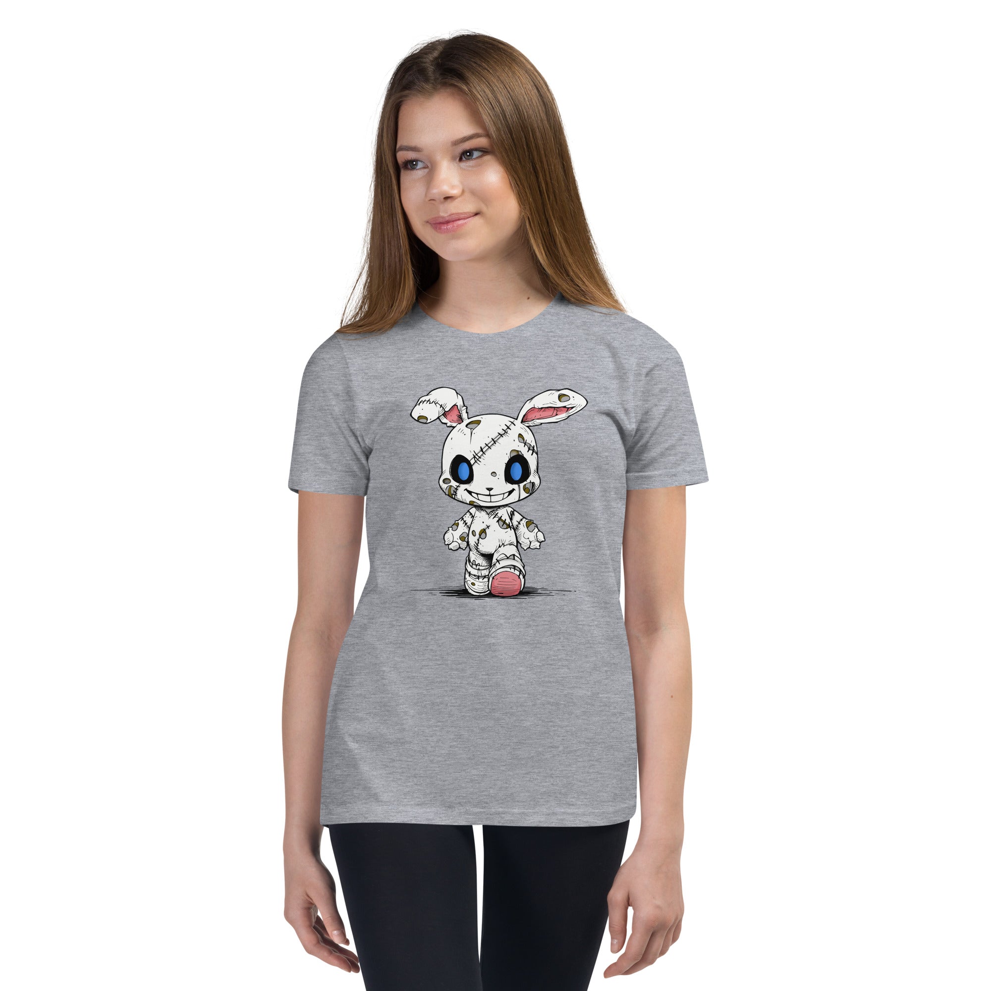 Zombie Bunny Youth Girls Short Sleeve T-Shirt