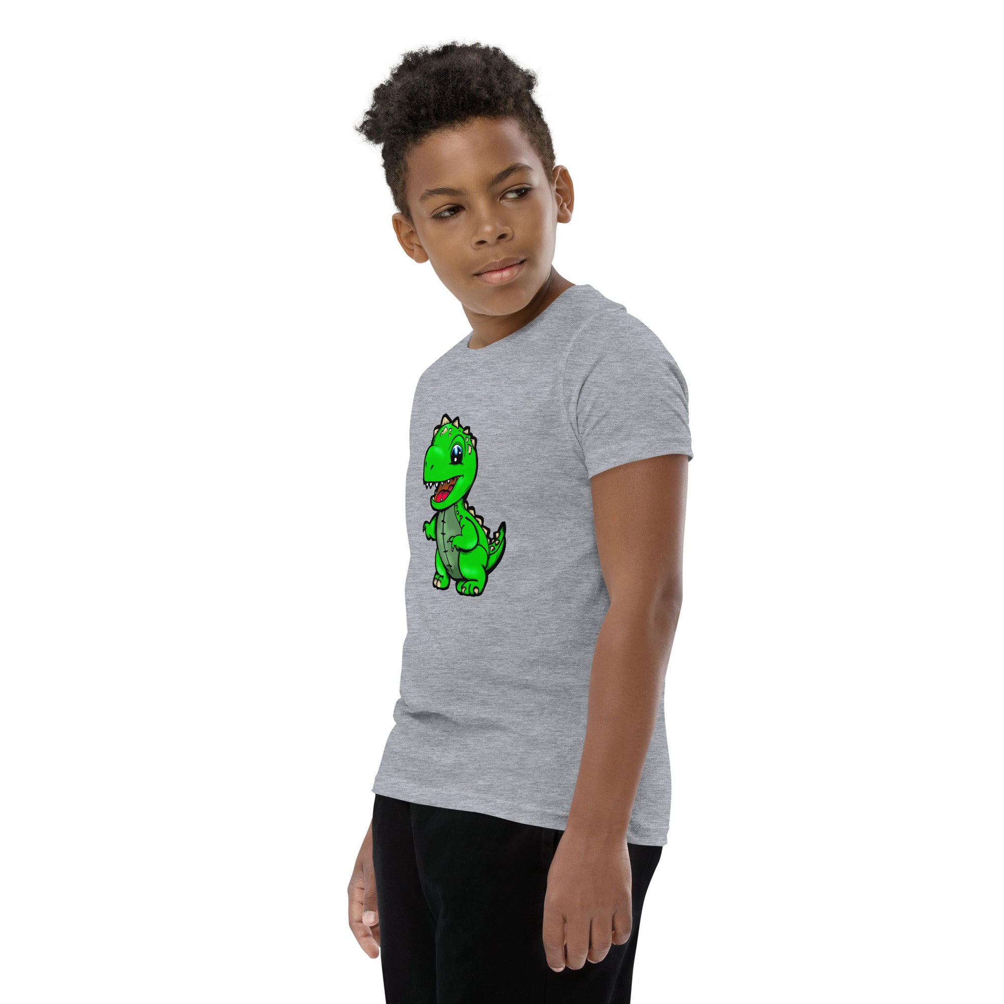 Dinky Dino Green Youth Boys Short Sleeve T-Shirt