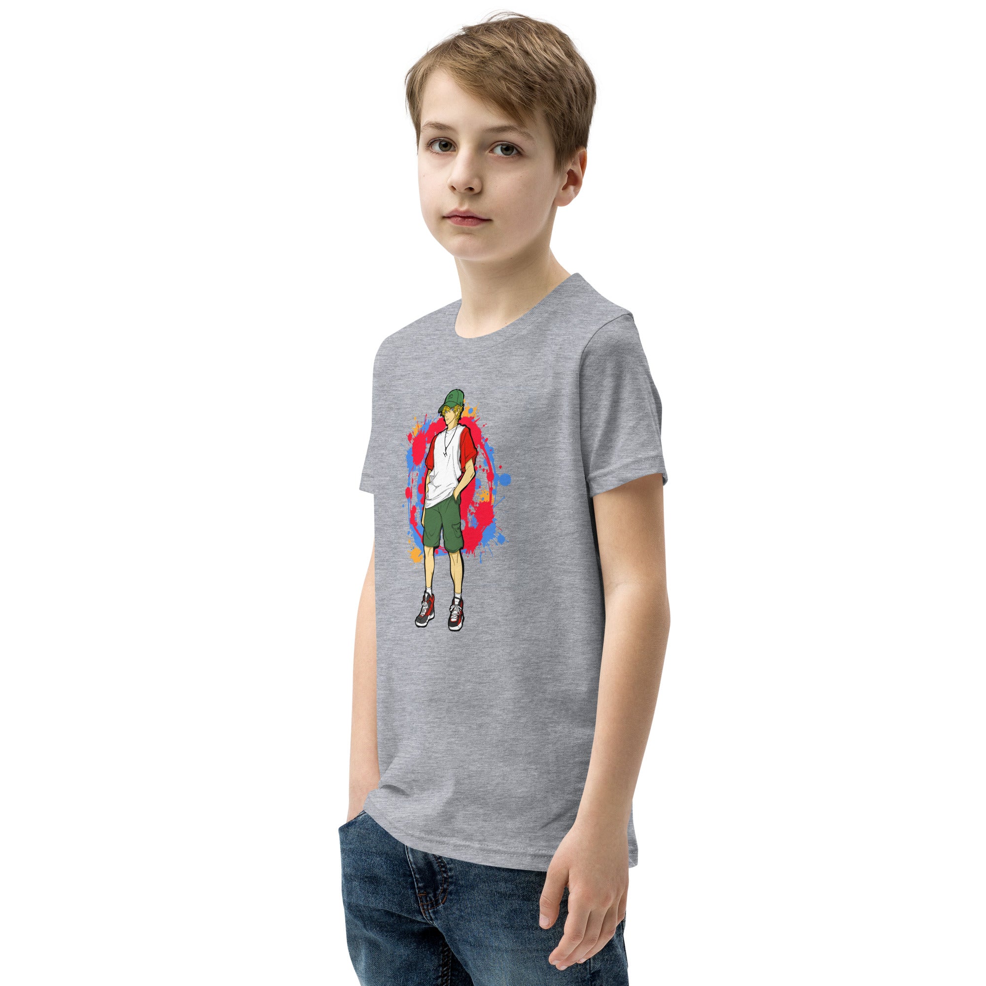 H. Anime Style Youth Boys Short Sleeve T-Shirt