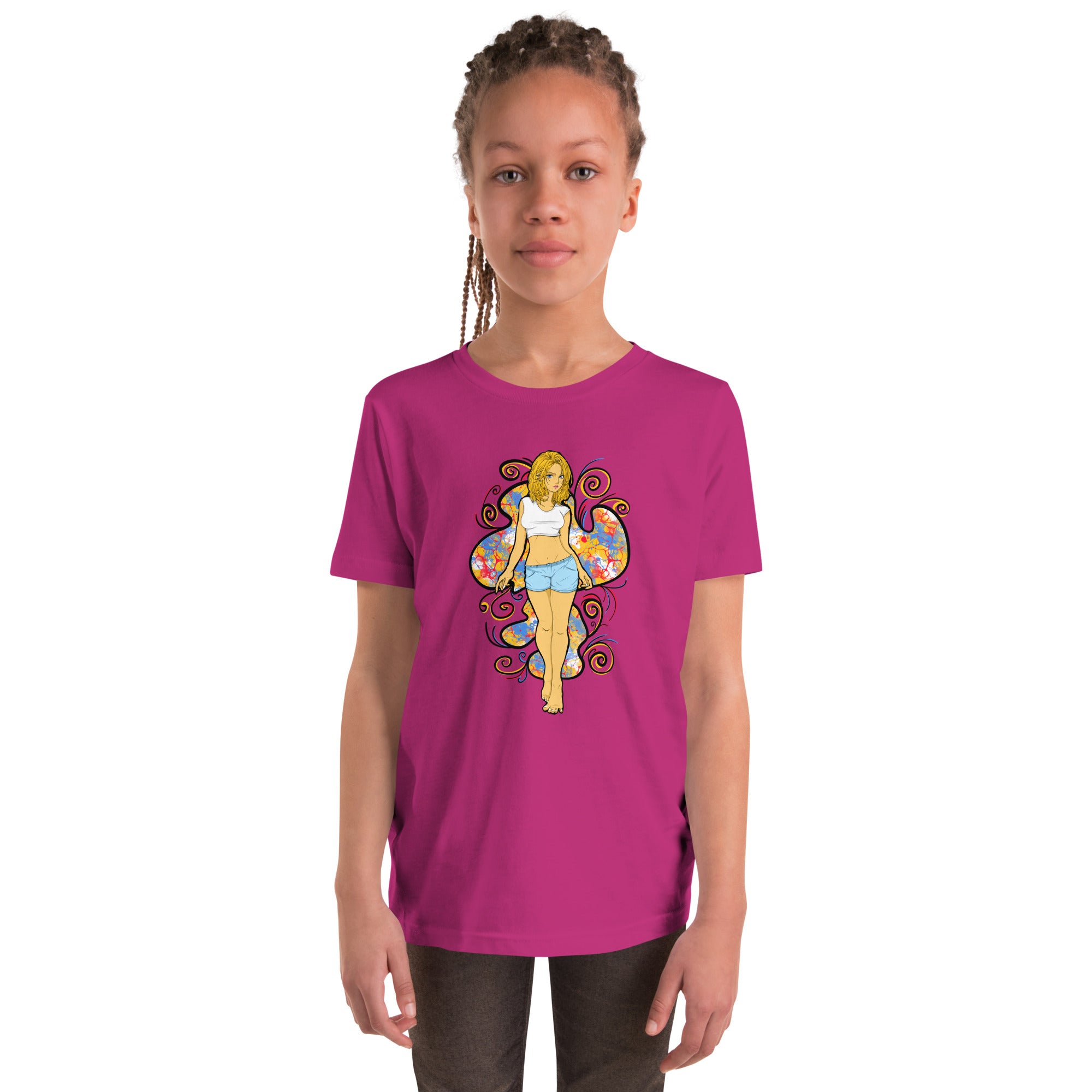 Bee Anime Style Youth Girls Short Sleeve T-Shirt