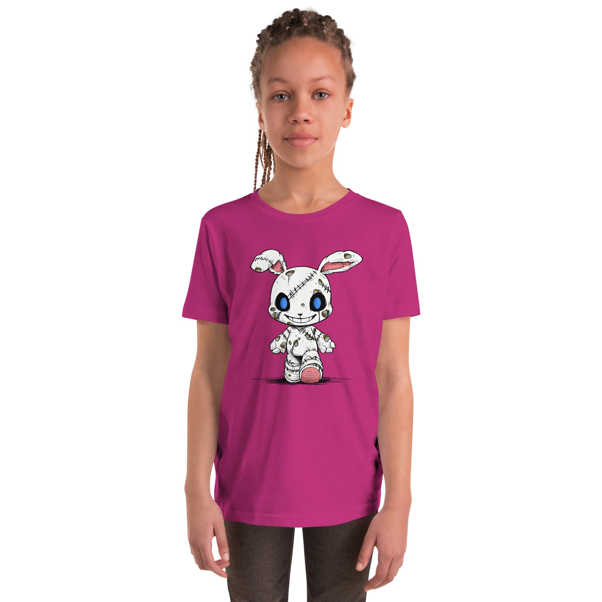 Zombie Bunny Youth Girls Short Sleeve T-Shirt