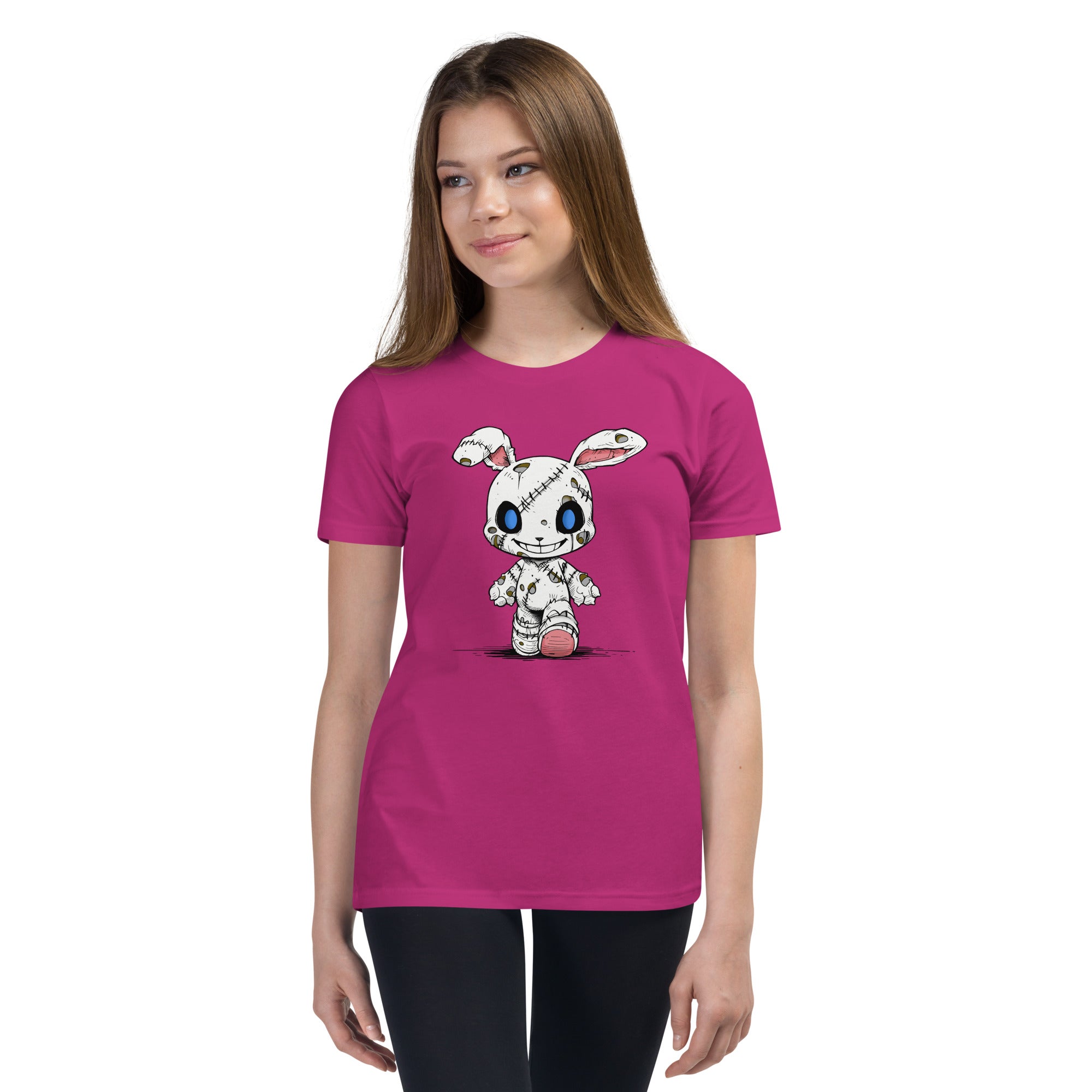 Zombie Bunny Youth Girls Short Sleeve T-Shirt