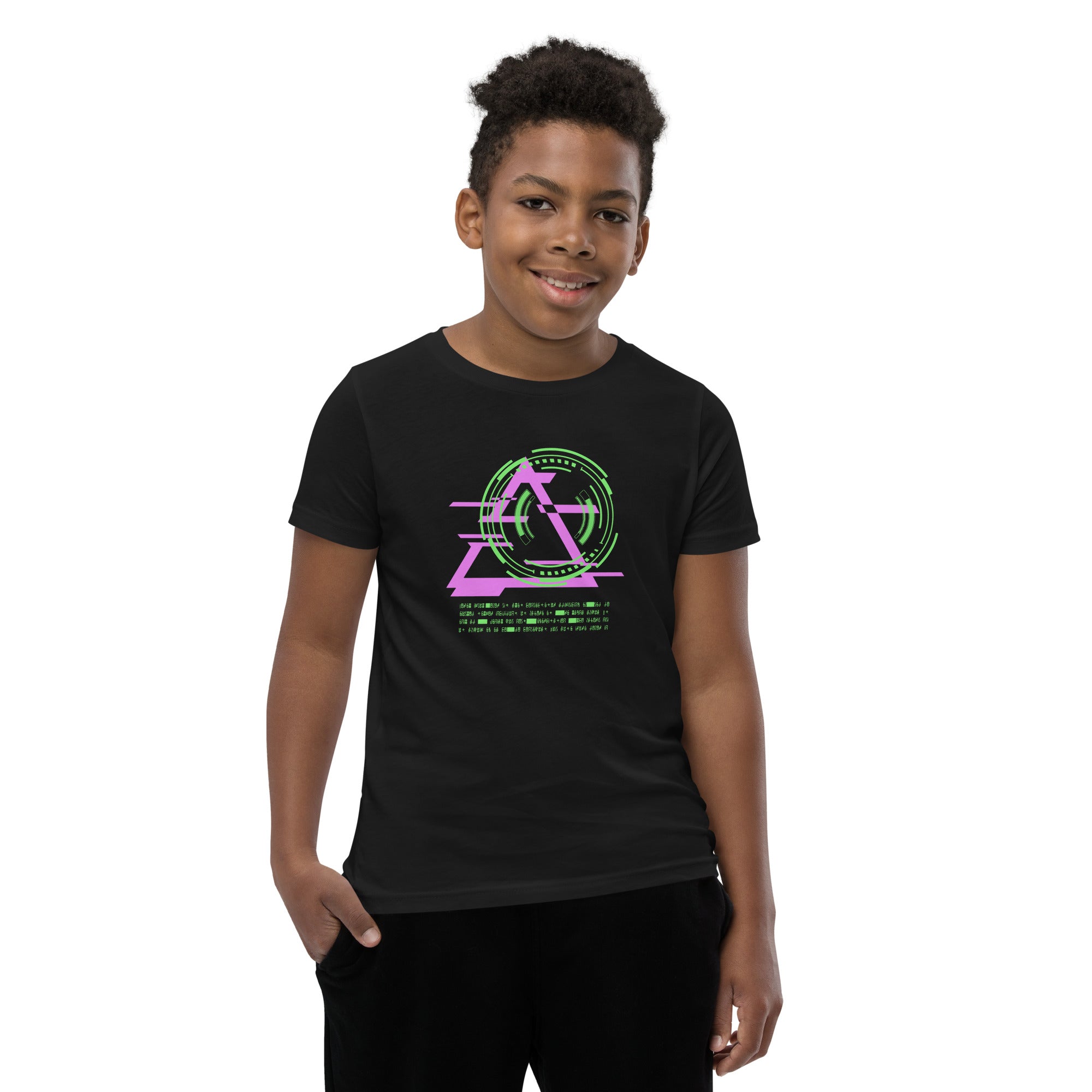 Gamer Cyber Symbols Boys Youth Short Sleeve T-Shirt