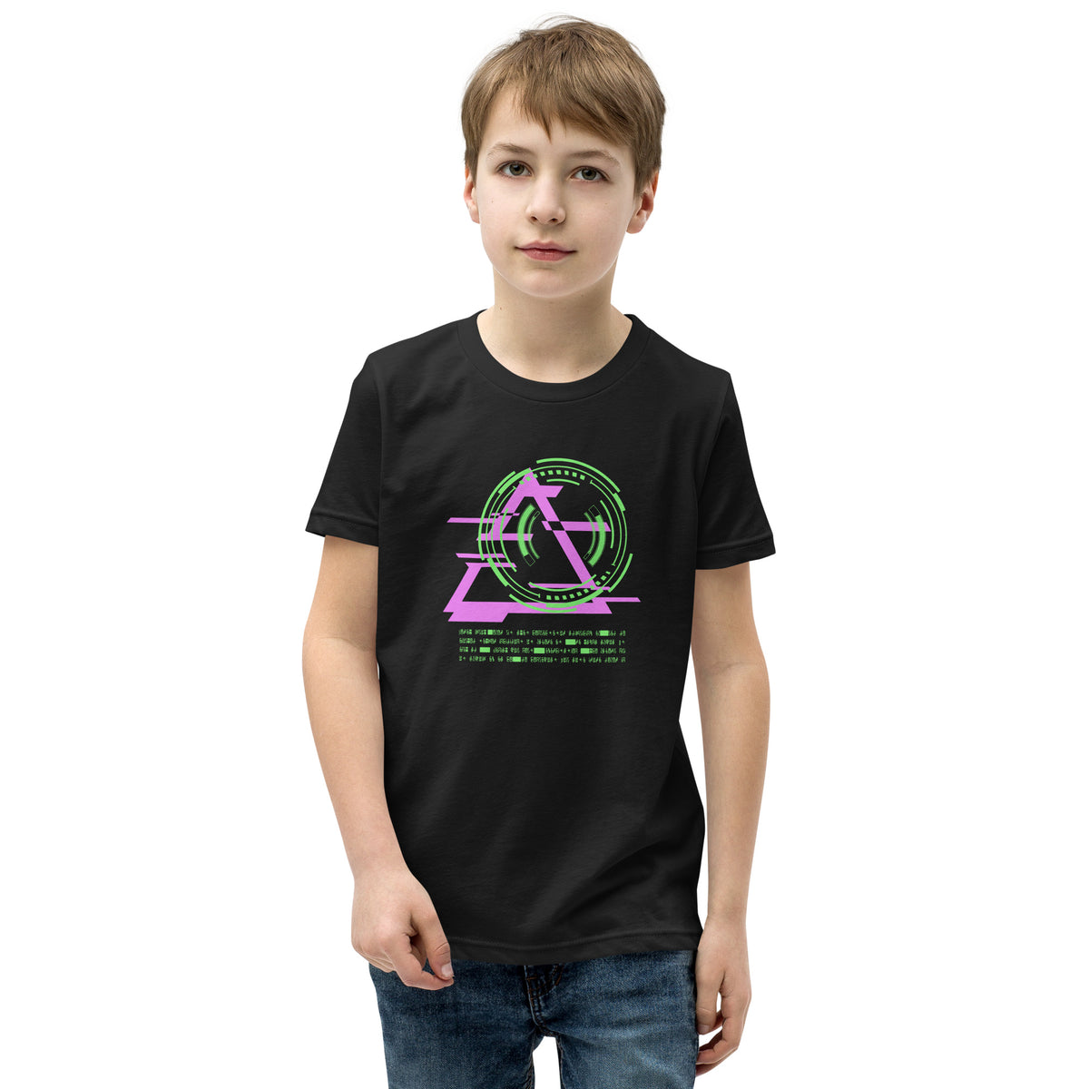 Gamer Cyber Symbols Boys Youth Short Sleeve T-Shirt