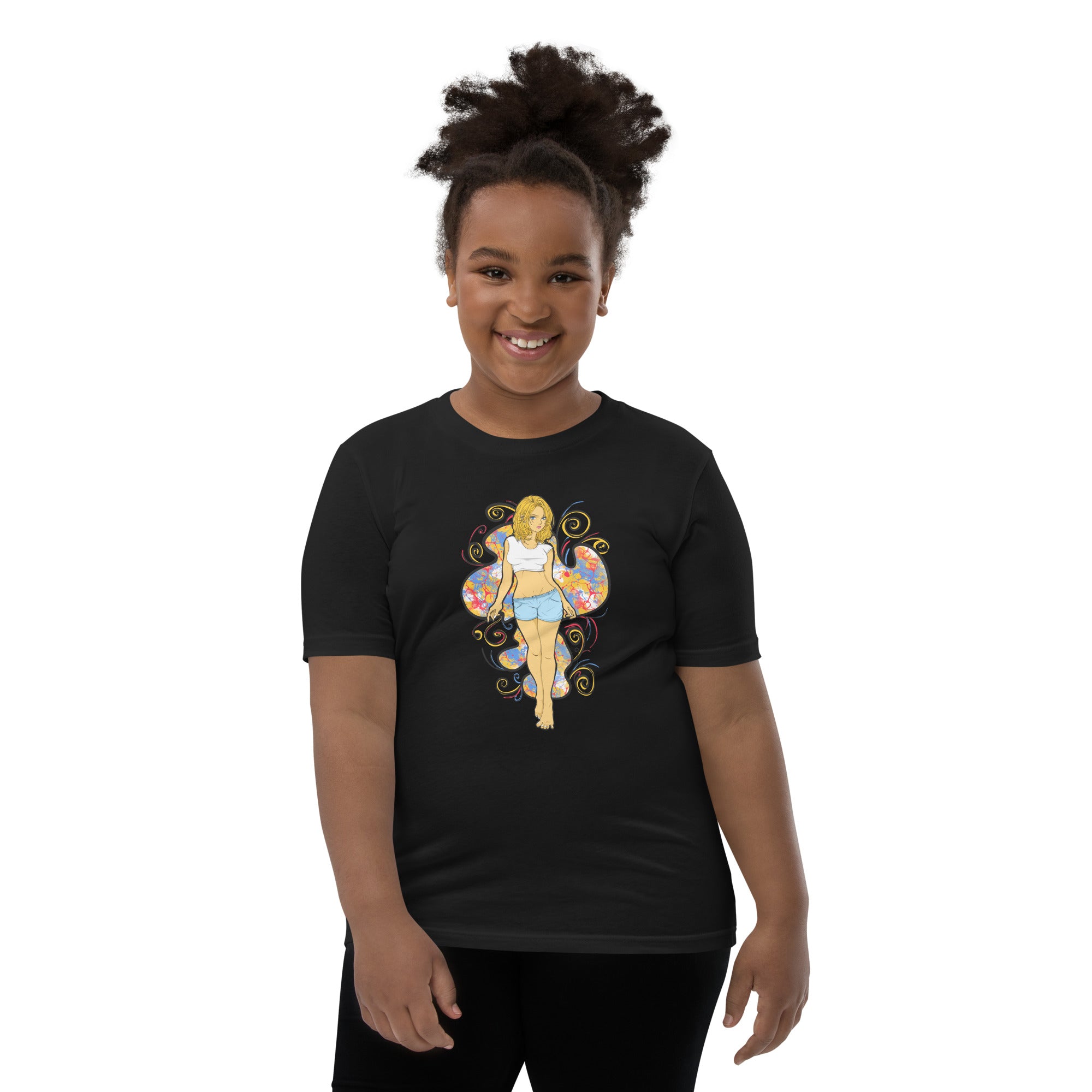 Bee Anime Style Youth Girls Short Sleeve T-Shirt