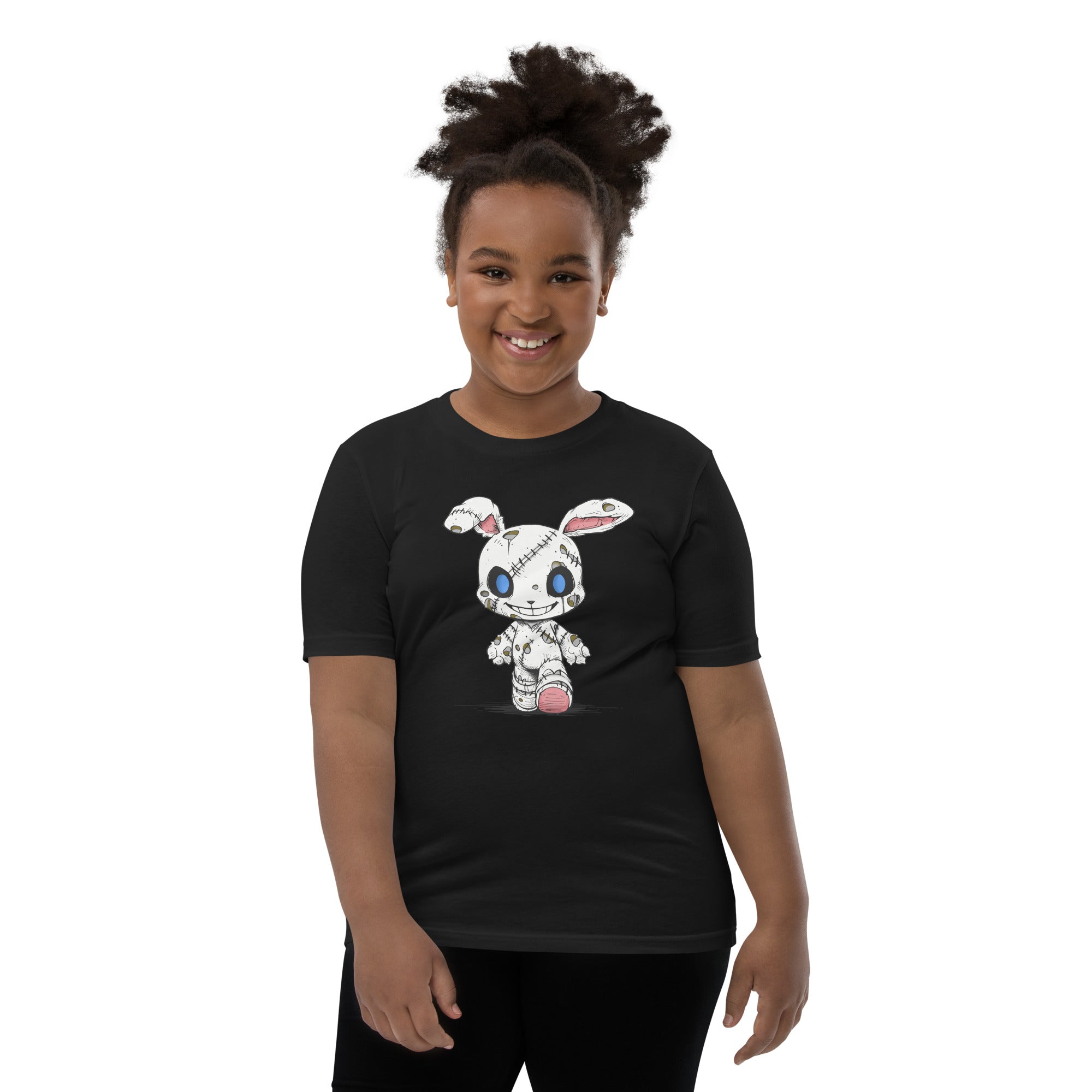 Zombie Bunny Youth Girls Short Sleeve T-Shirt