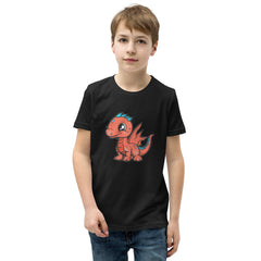 Dinky Dino Peach Youth Boys Short Sleeve T-Shirt