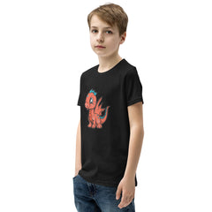 Dinky Dino Peach Youth Boys Short Sleeve T-Shirt