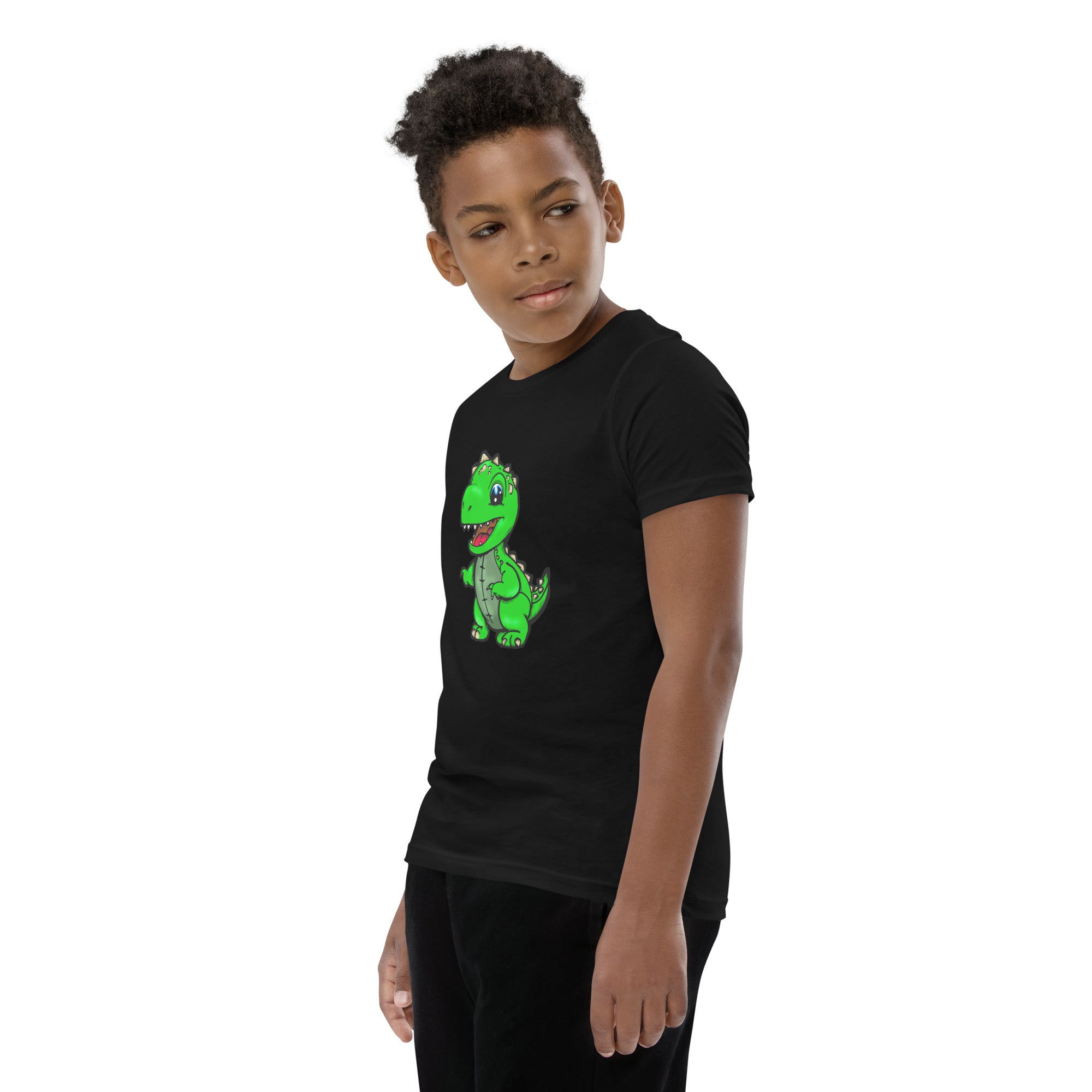 Dinky Dino Green Youth Boys Short Sleeve T-Shirt