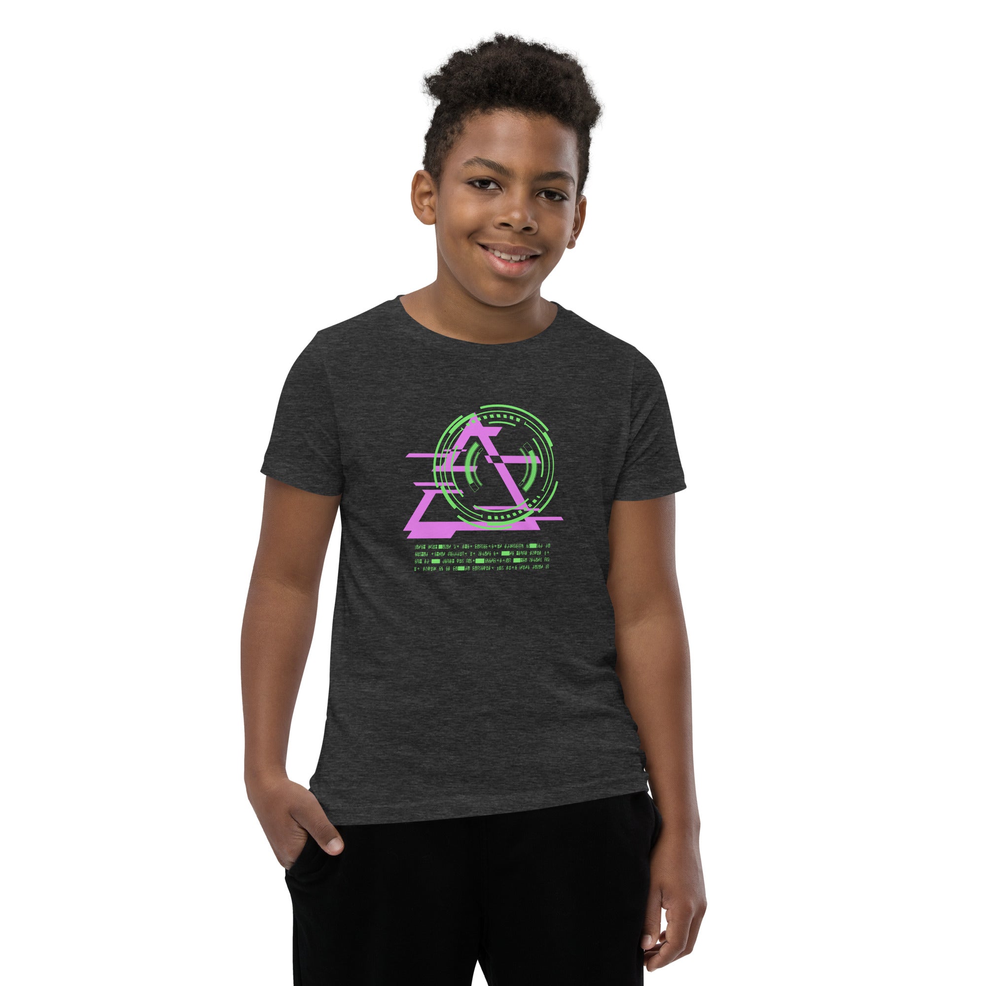 Gamer Cyber Symbols Boys Youth Short Sleeve T-Shirt