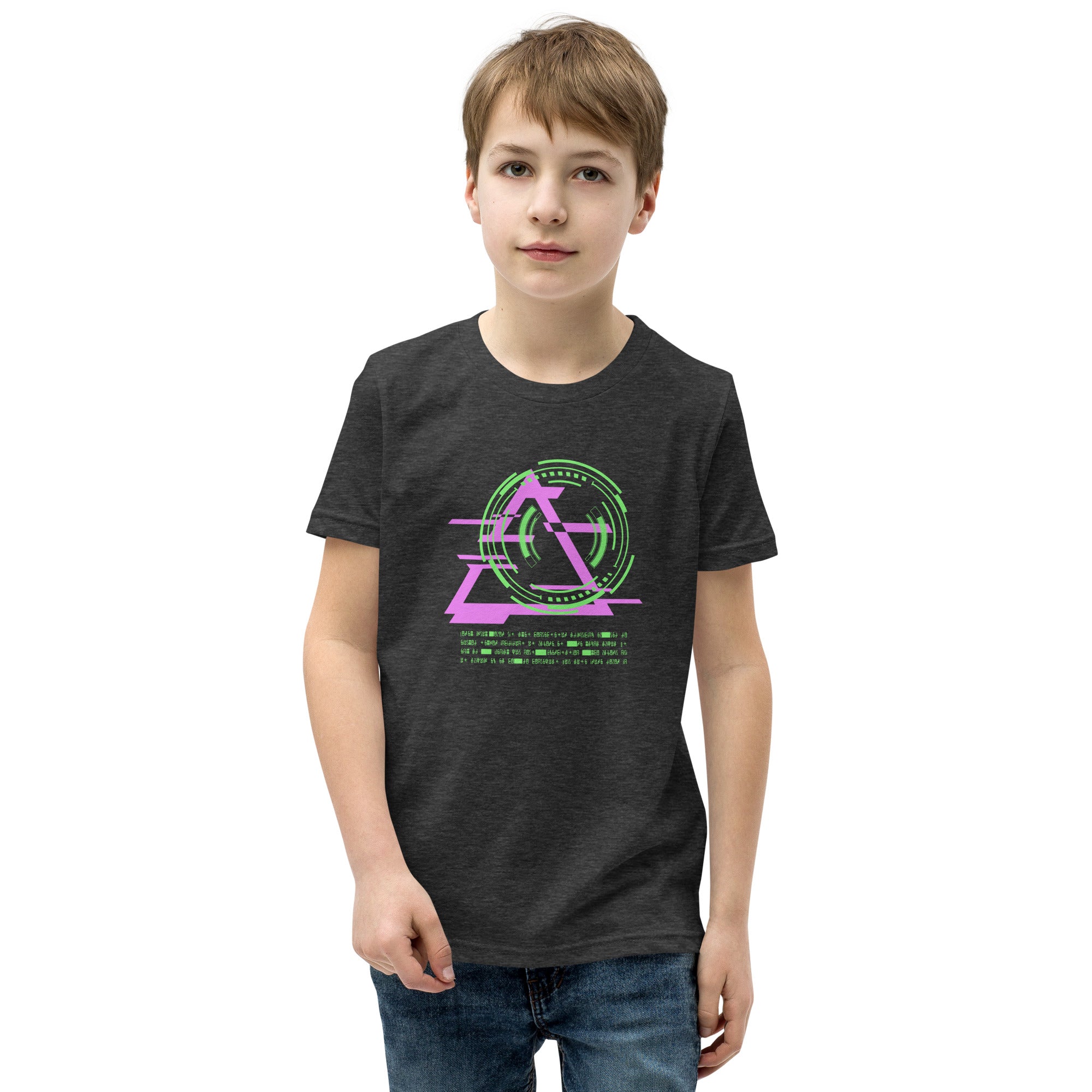 Gamer Cyber Symbols Boys Youth Short Sleeve T-Shirt