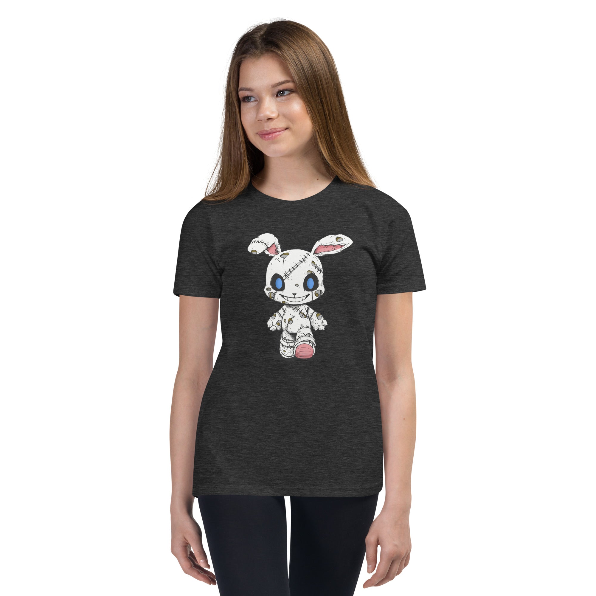 Zombie Bunny Youth Girls Short Sleeve T-Shirt