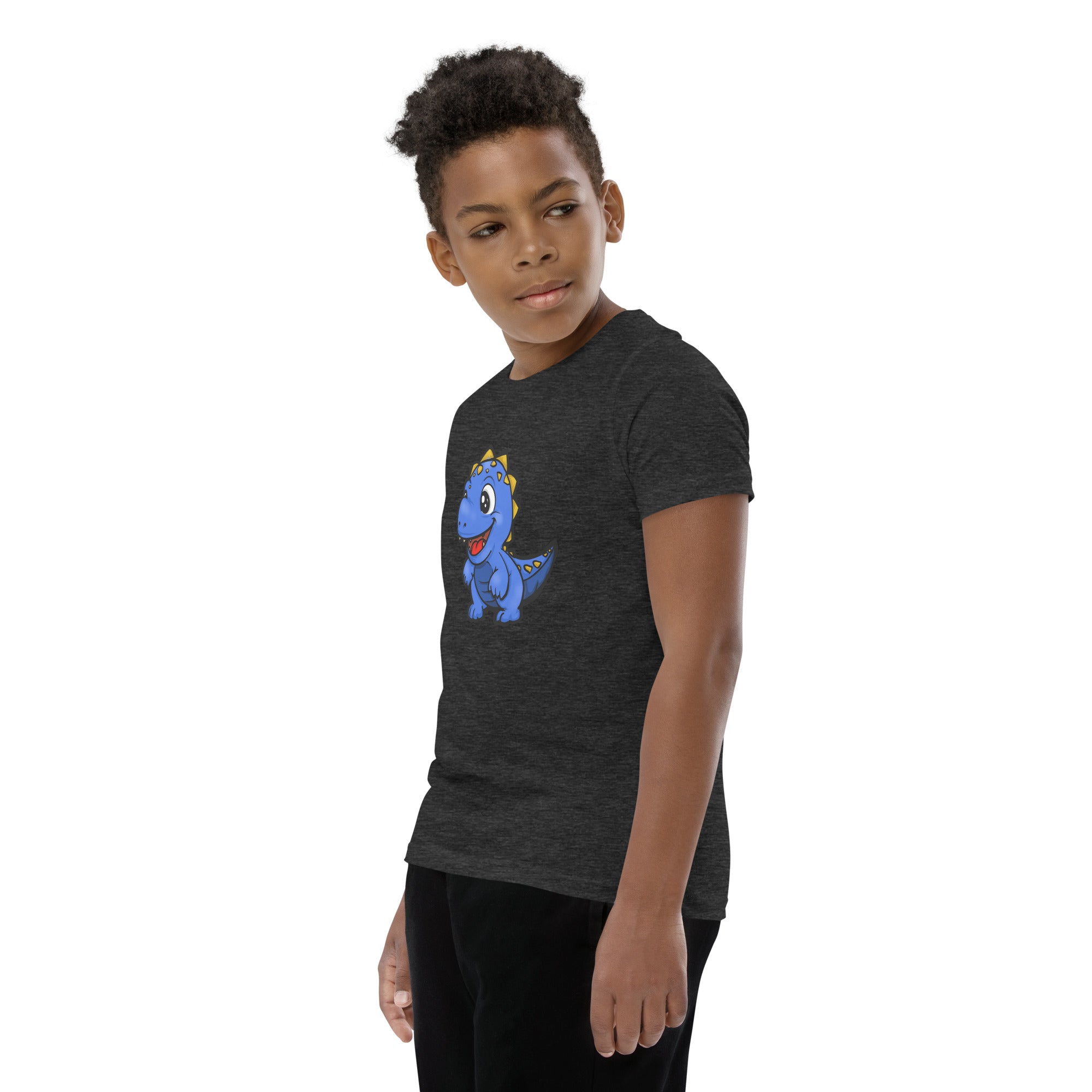 Dinky Dino Blue Youth Boys Short Sleeve T-Shirt