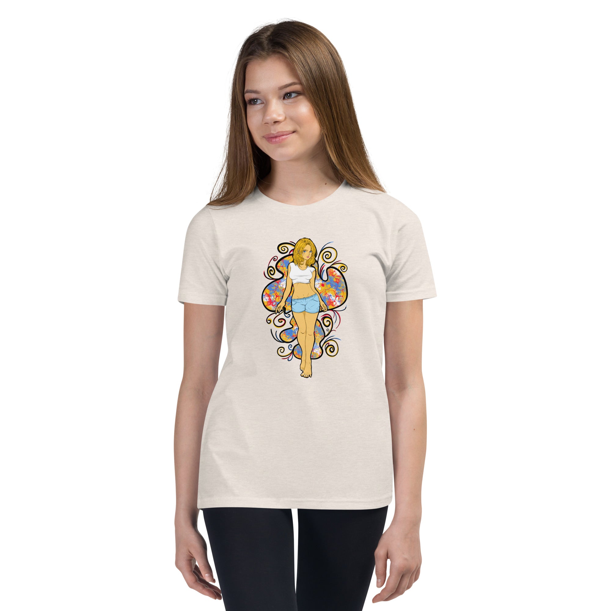 Bee Anime Style Youth Girls Short Sleeve T-Shirt