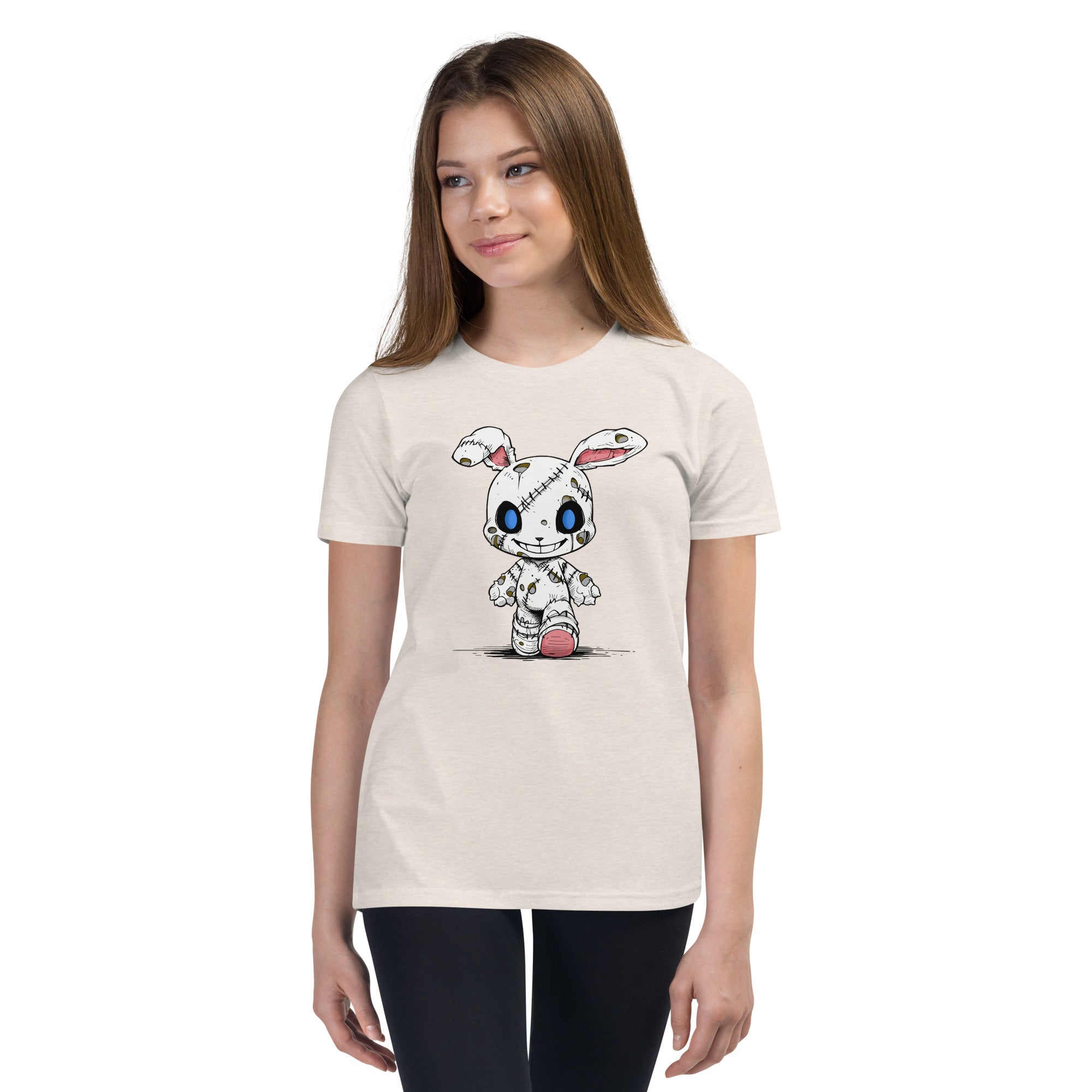 Zombie Bunny Youth Girls Short Sleeve T-Shirt