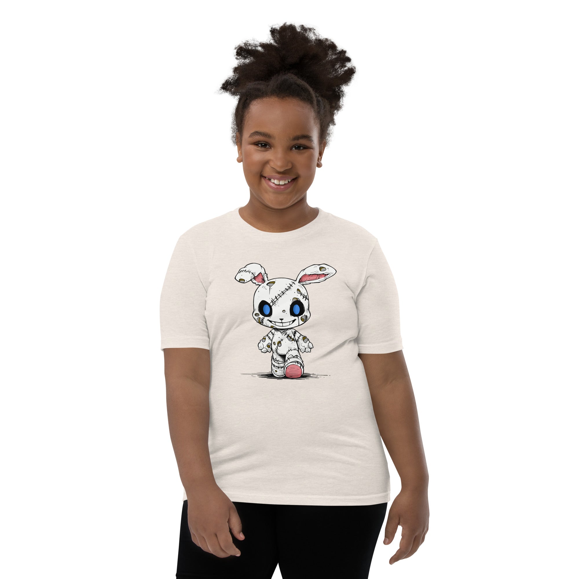 Zombie Bunny Youth Girls Short Sleeve T-Shirt