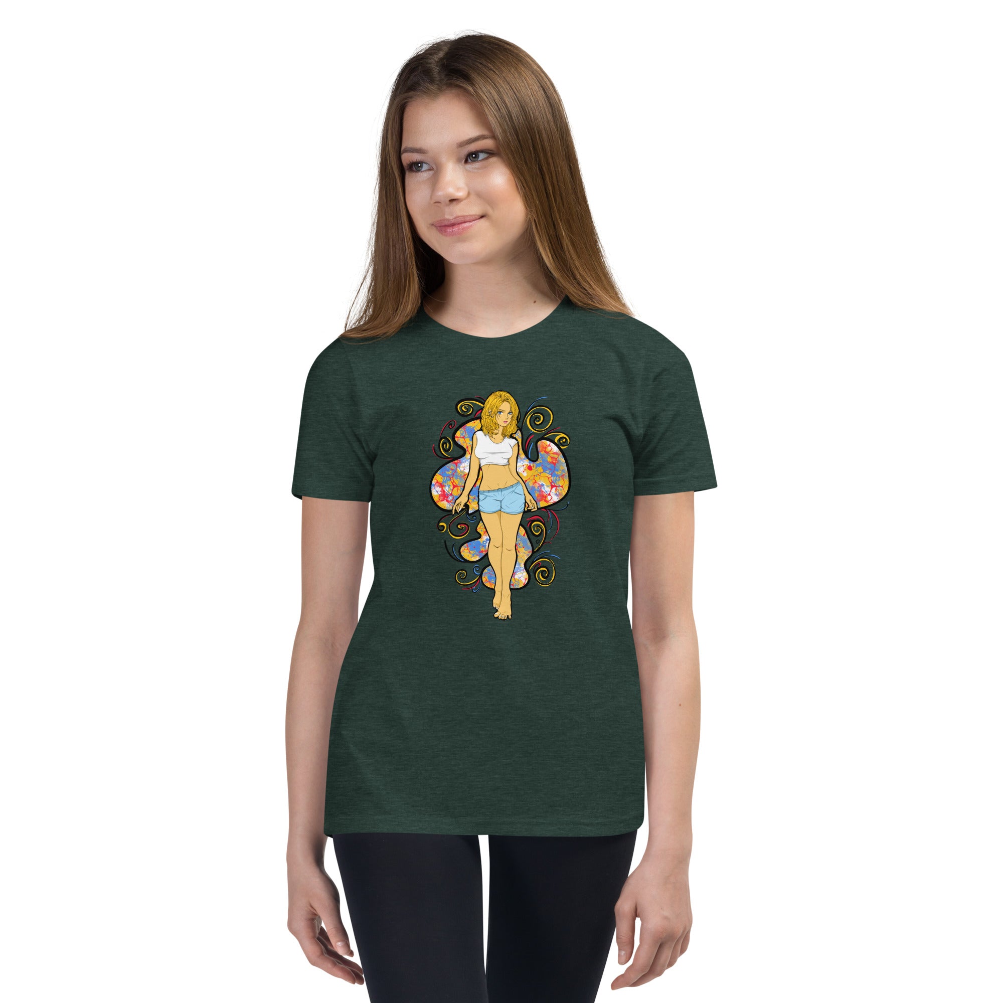 Bee Anime Style Youth Girls Short Sleeve T-Shirt