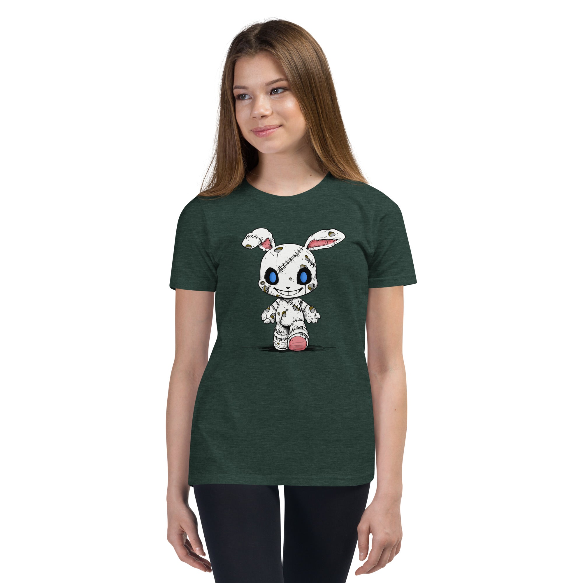 Zombie Bunny Youth Girls Short Sleeve T-Shirt