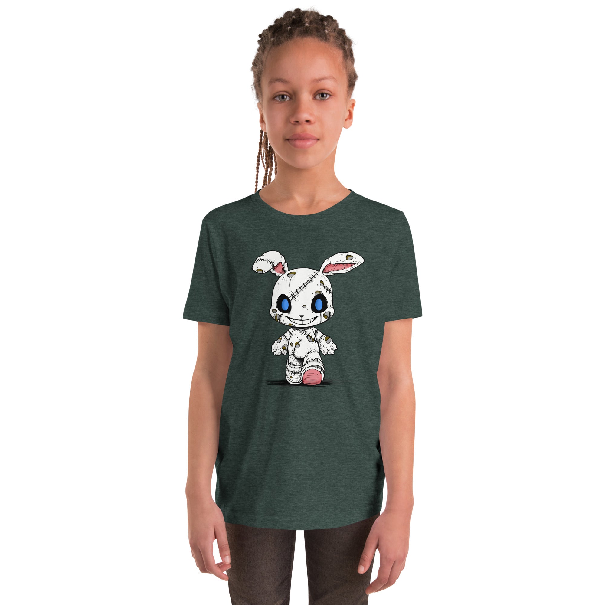 Zombie Bunny Youth Girls Short Sleeve T-Shirt