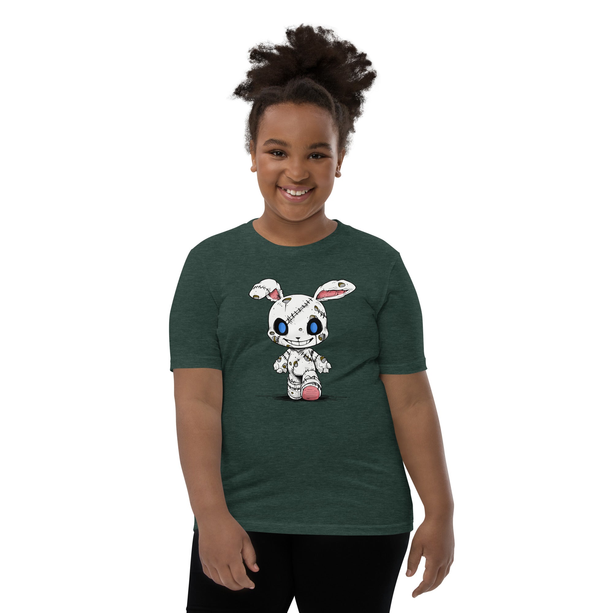 Zombie Bunny Youth Girls Short Sleeve T-Shirt