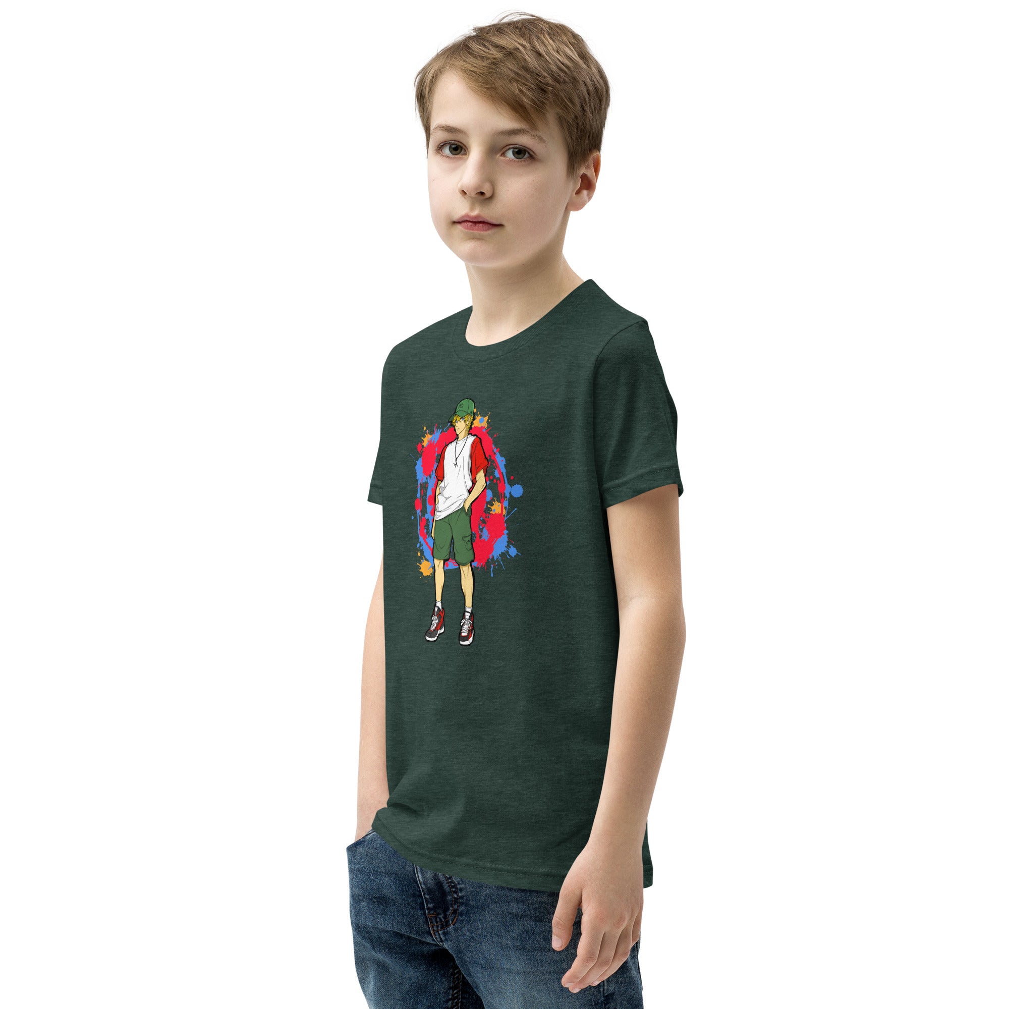 H. Anime Style Youth Boys Short Sleeve T-Shirt