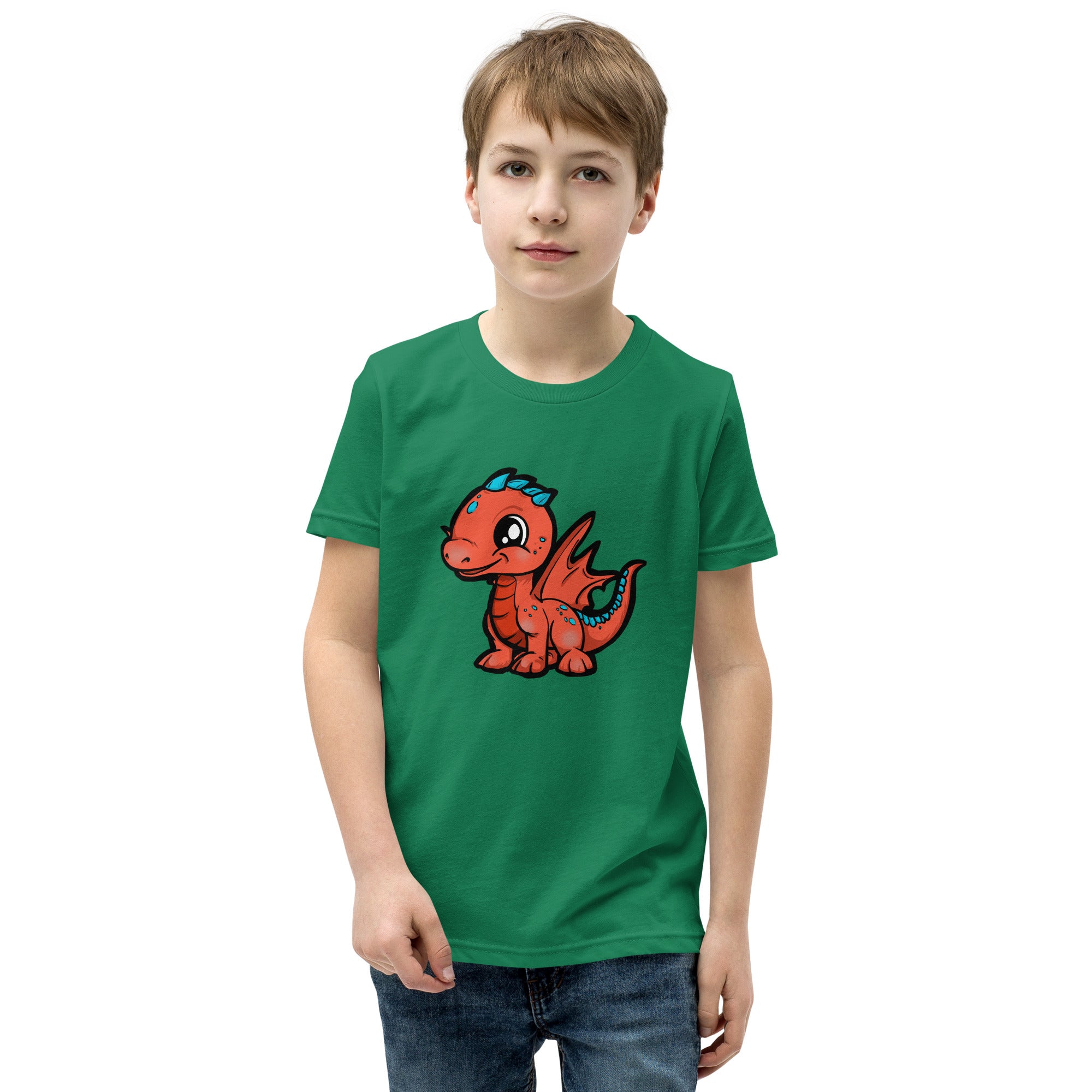 Dinky Dino Peach Youth Boys Short Sleeve T-Shirt