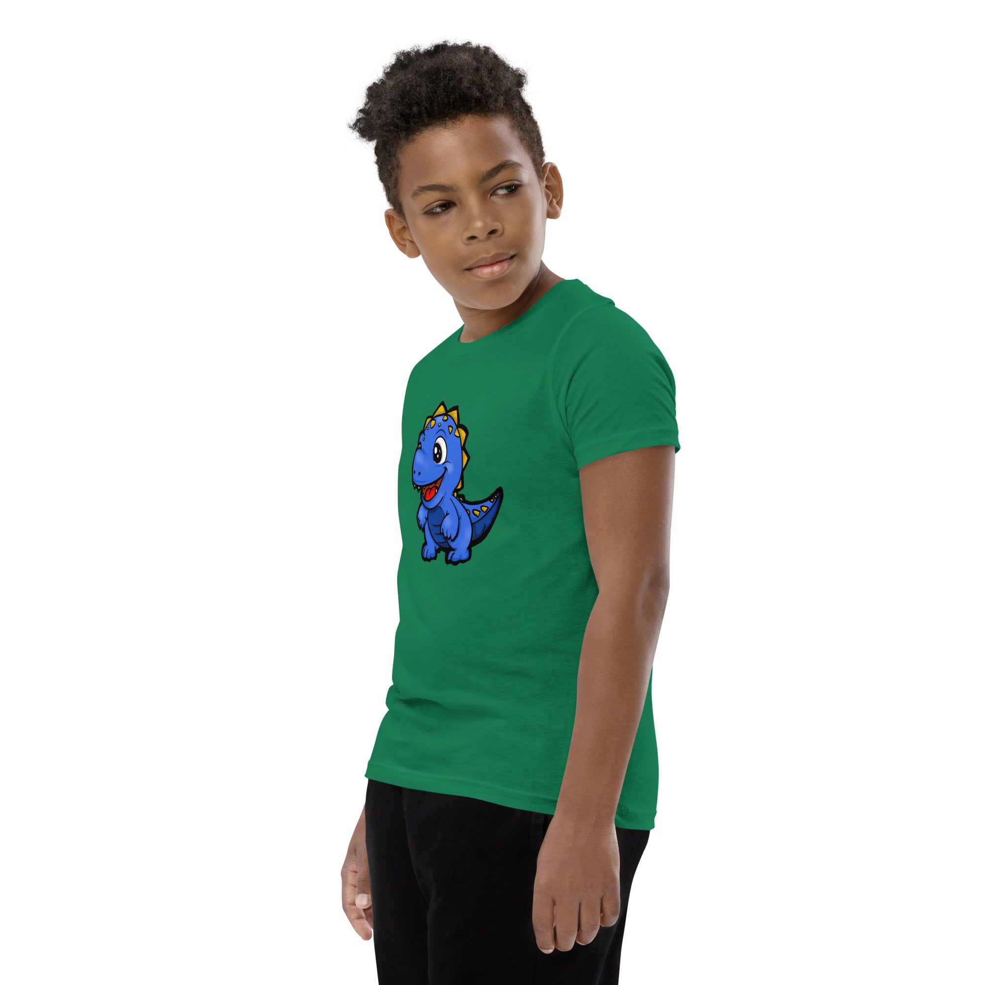 Dinky Dino Blue Youth Boys Short Sleeve T-Shirt