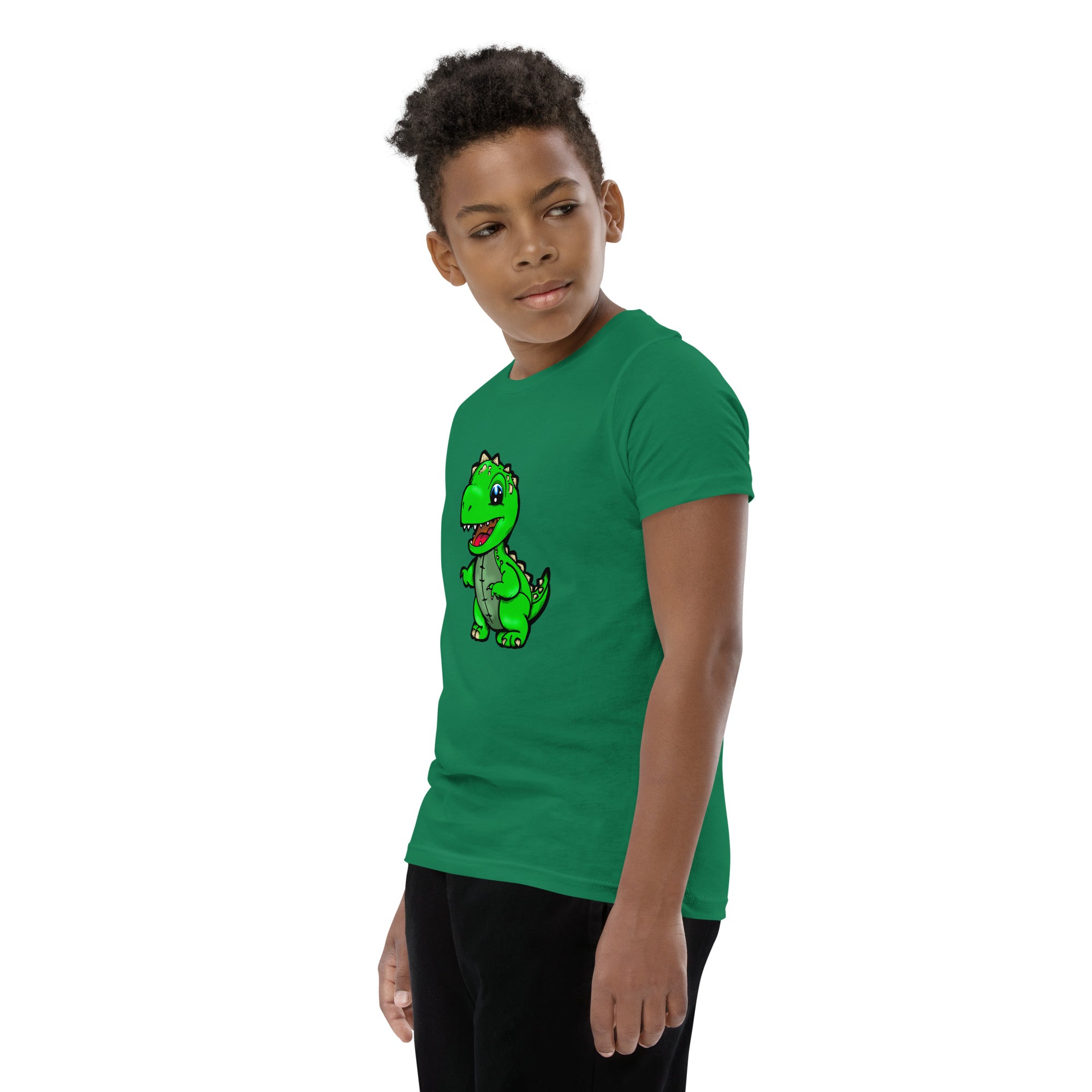 Dinky Dino Green Youth Boys Short Sleeve T-Shirt