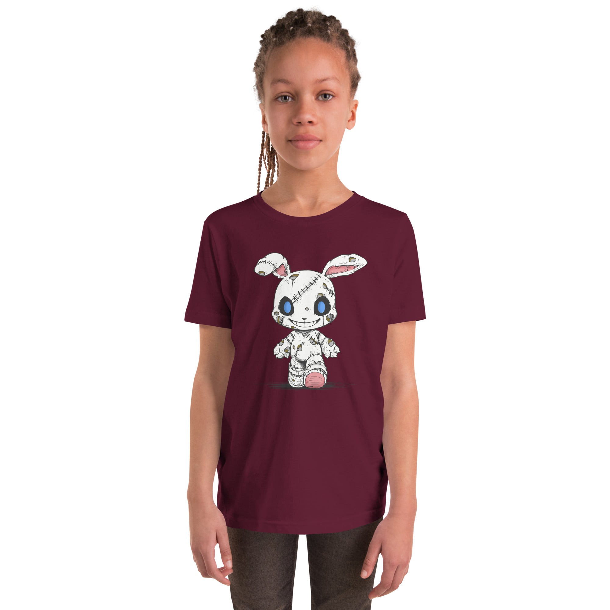 Zombie Bunny Youth Girls Short Sleeve T-Shirt