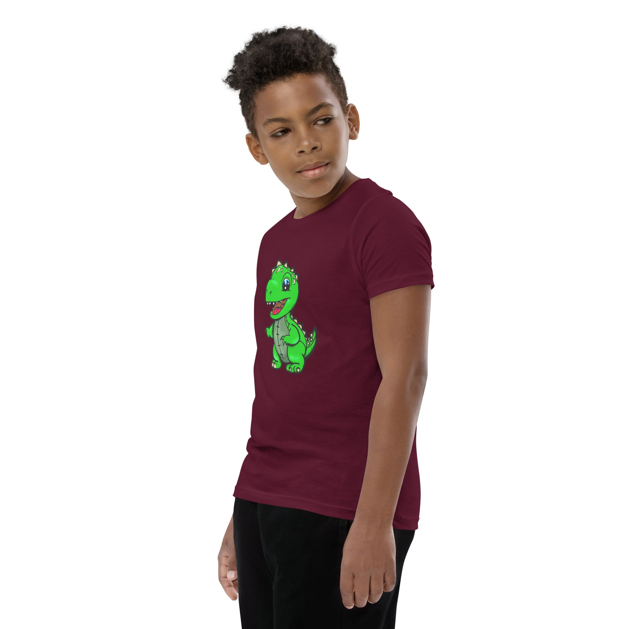 Dinky Dino Green Youth Boys Short Sleeve T-Shirt